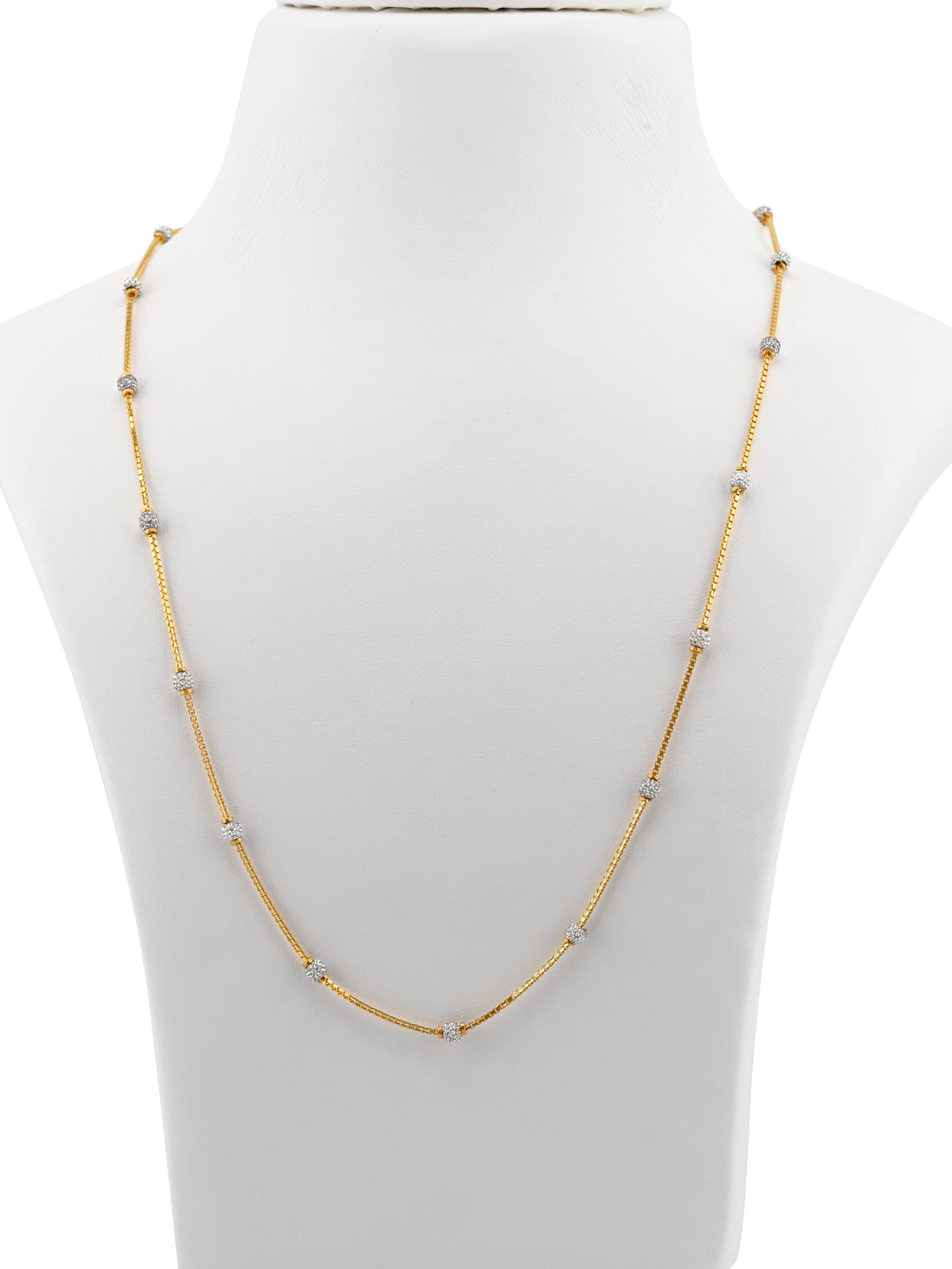22ct Gold Two-Tone Ball Mala Chain
