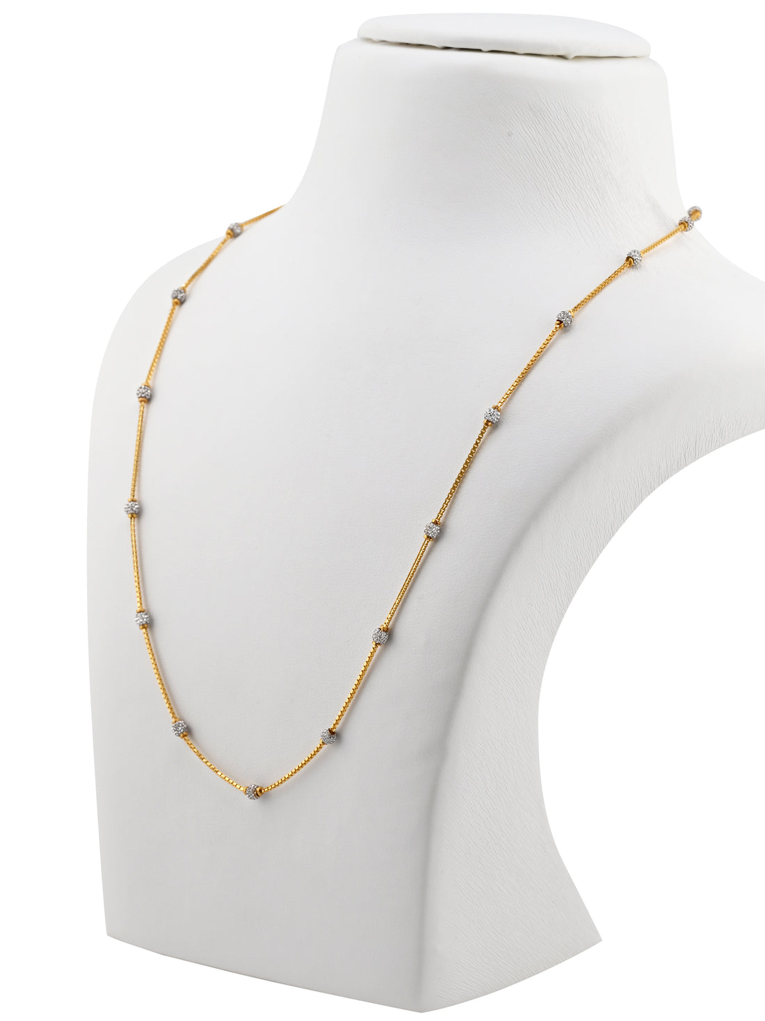 22ct Gold Two-Tone Ball Mala Chain