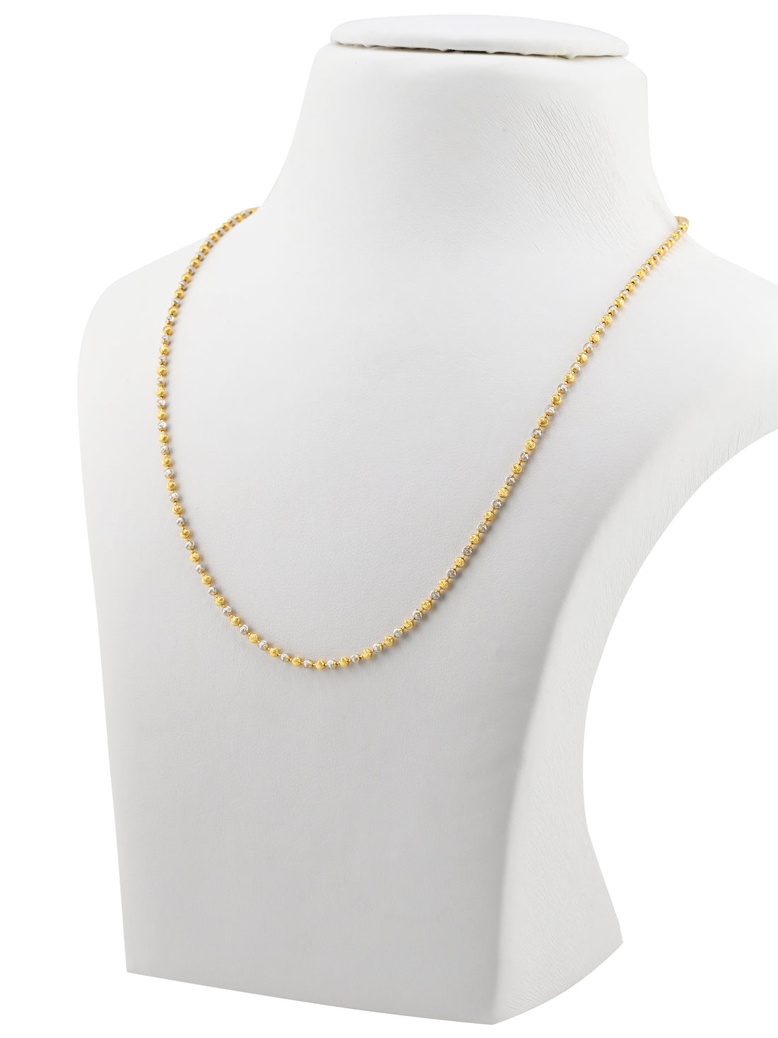 22ct Gold Two-Tone Ball Mala Chain