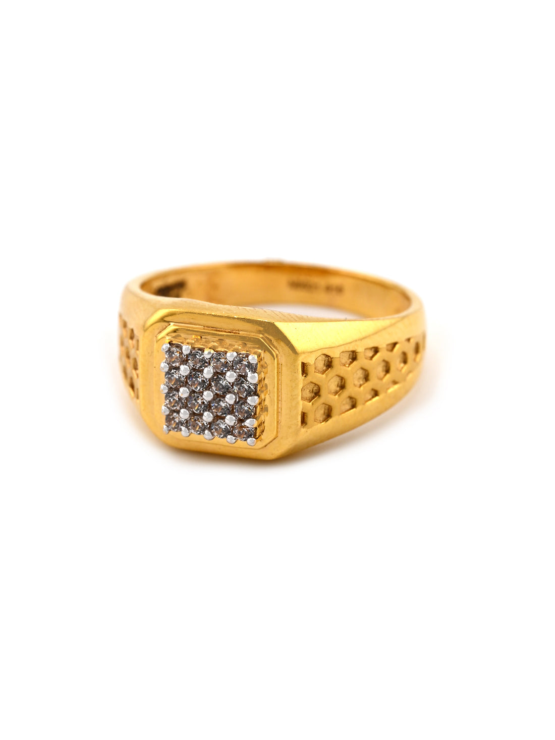 22ct Gold CZ Mens Ring