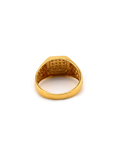 22ct Gold CZ Mens Ring