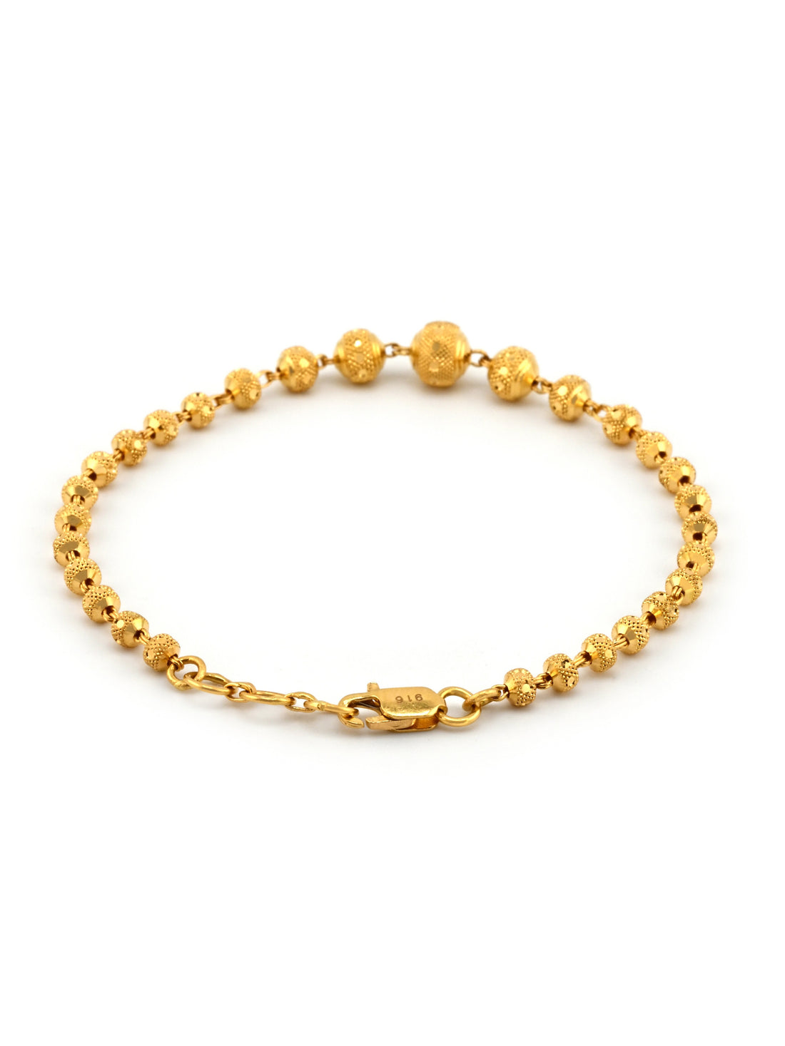 22ct Gold Graduating Ball Ladies Bracelet