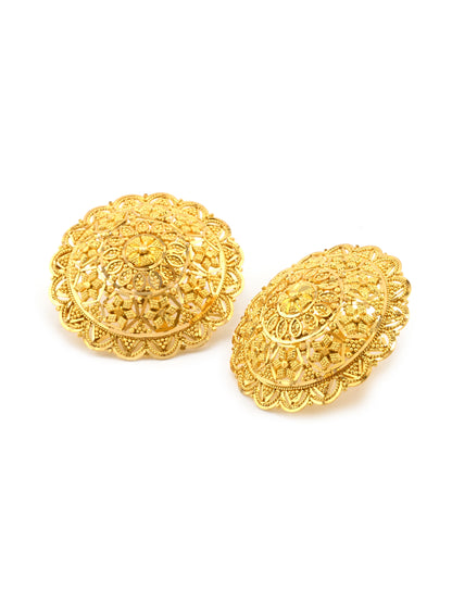 22ct Gold Filigree Big Top Earrings