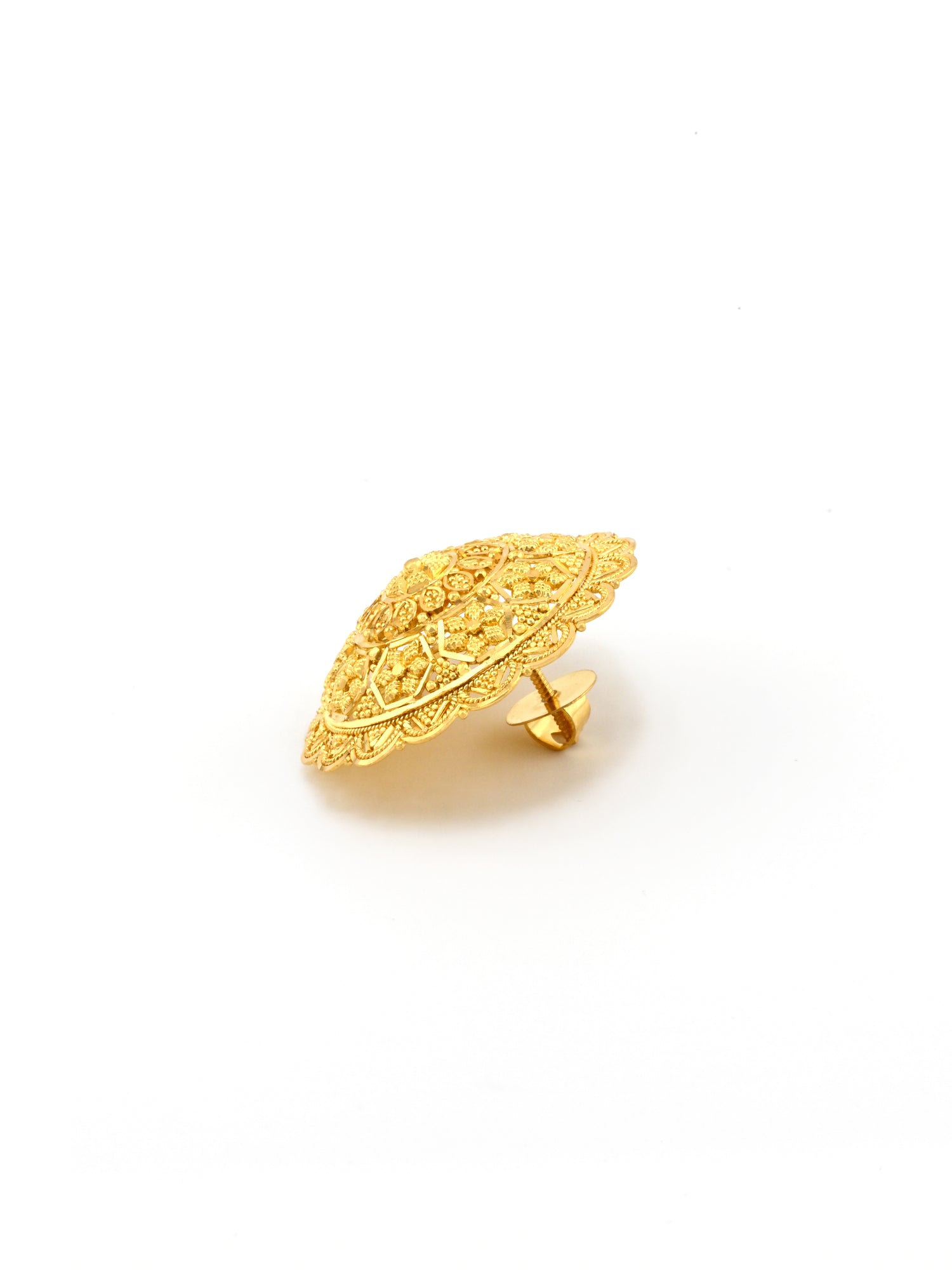 22ct Gold Filigree Big Top Earrings