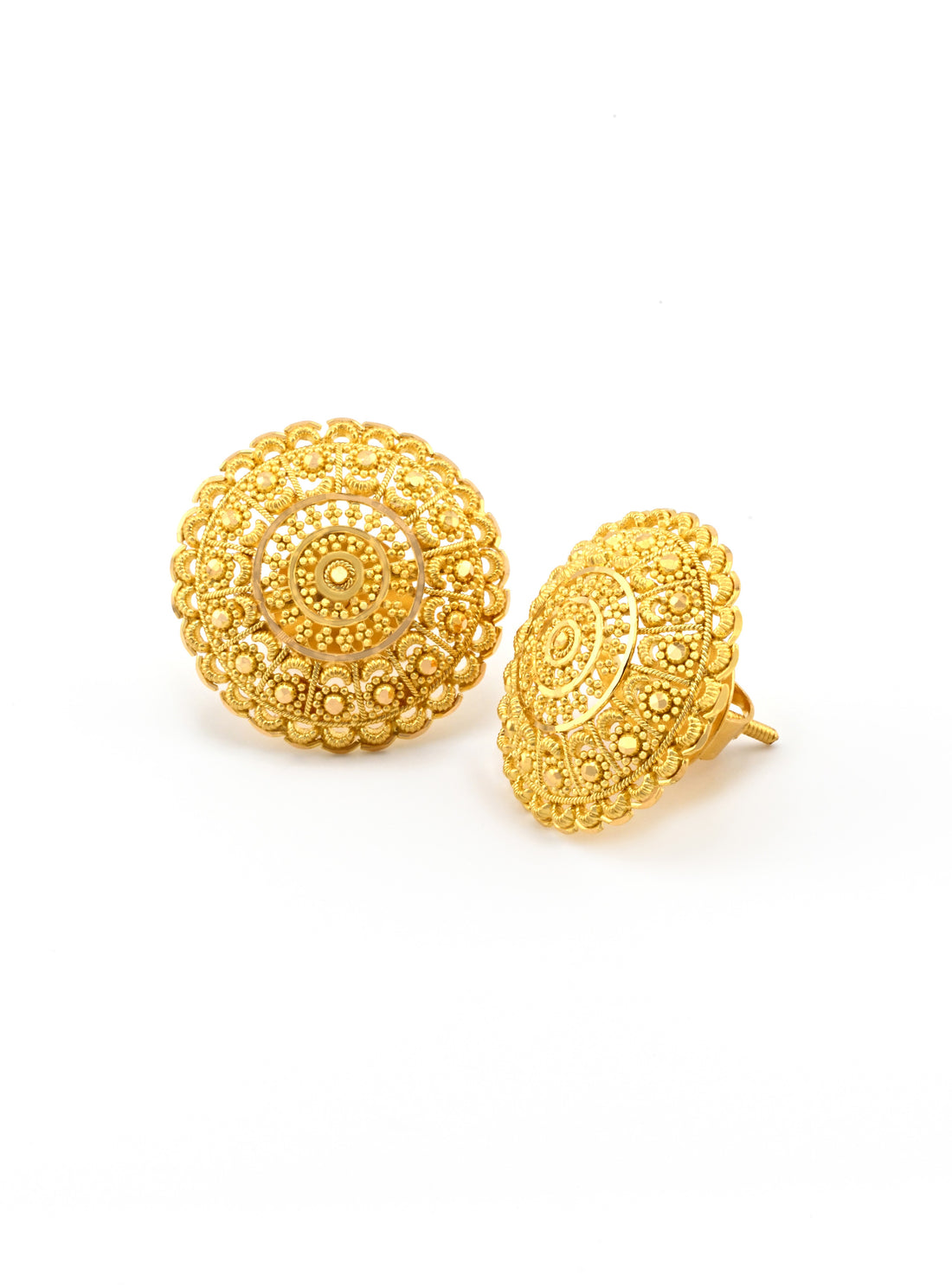 22ct Gold Filigree Top Earrings