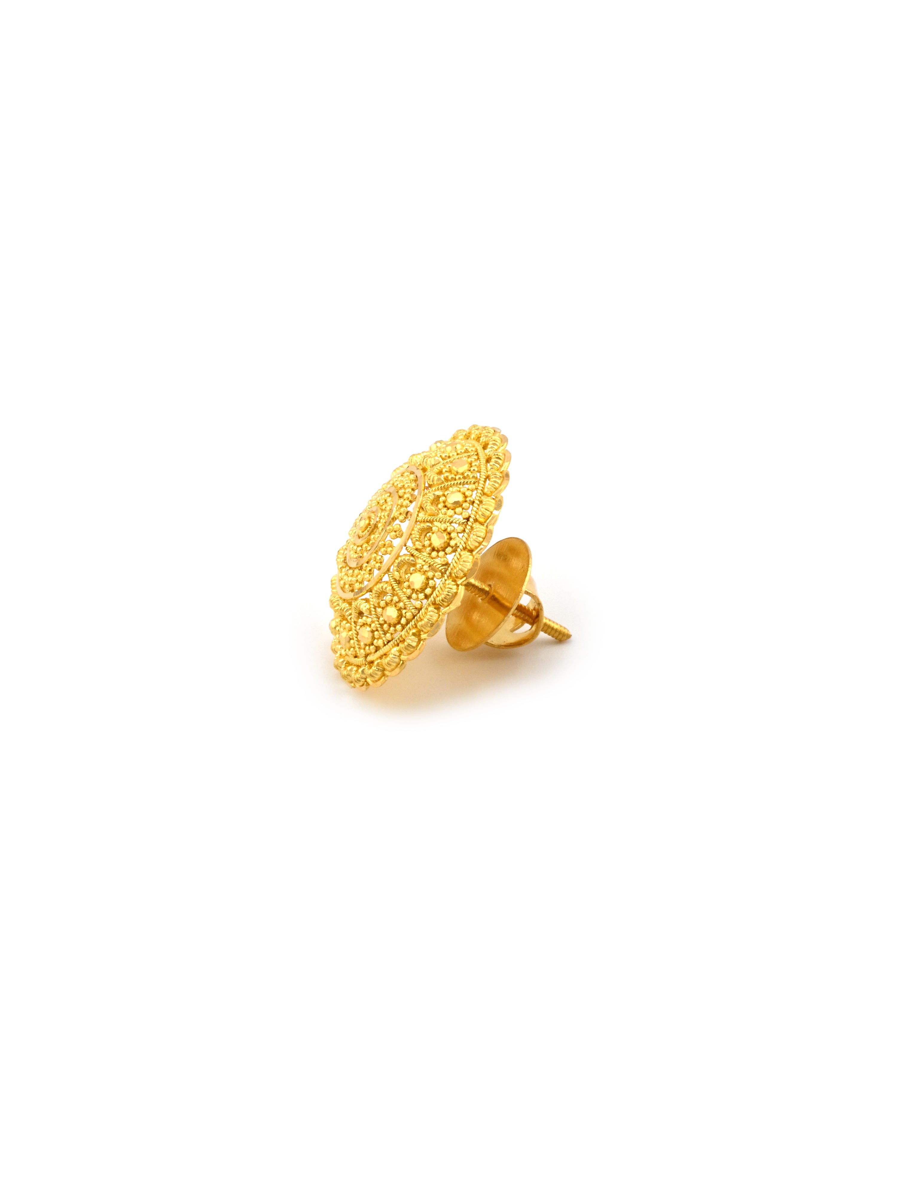 22ct Gold Filigree Top Earrings