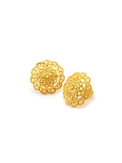 22ct Gold Filigree Top Earrings