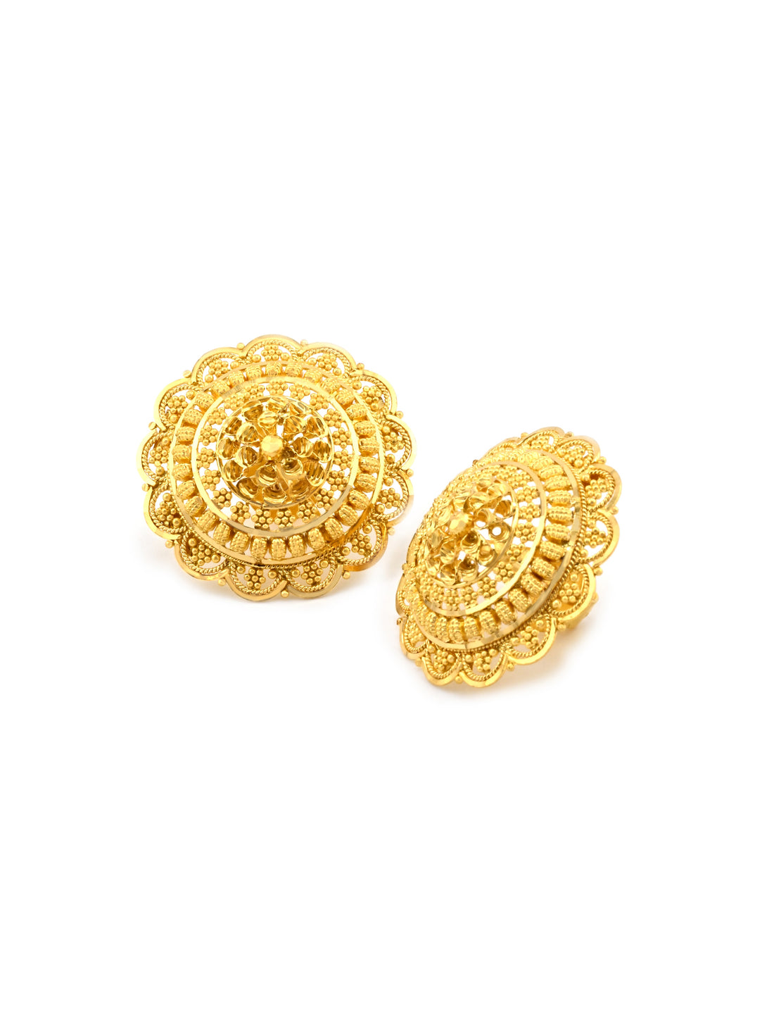 22ct Gold Filigree Top Earrings