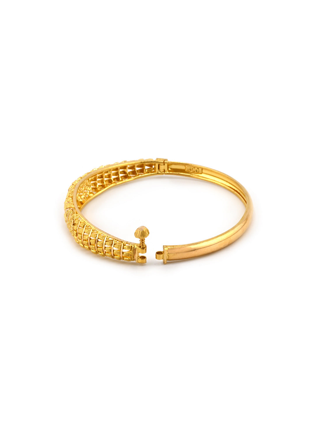22ct Gold Filigree 1 Piece Screw Bangle