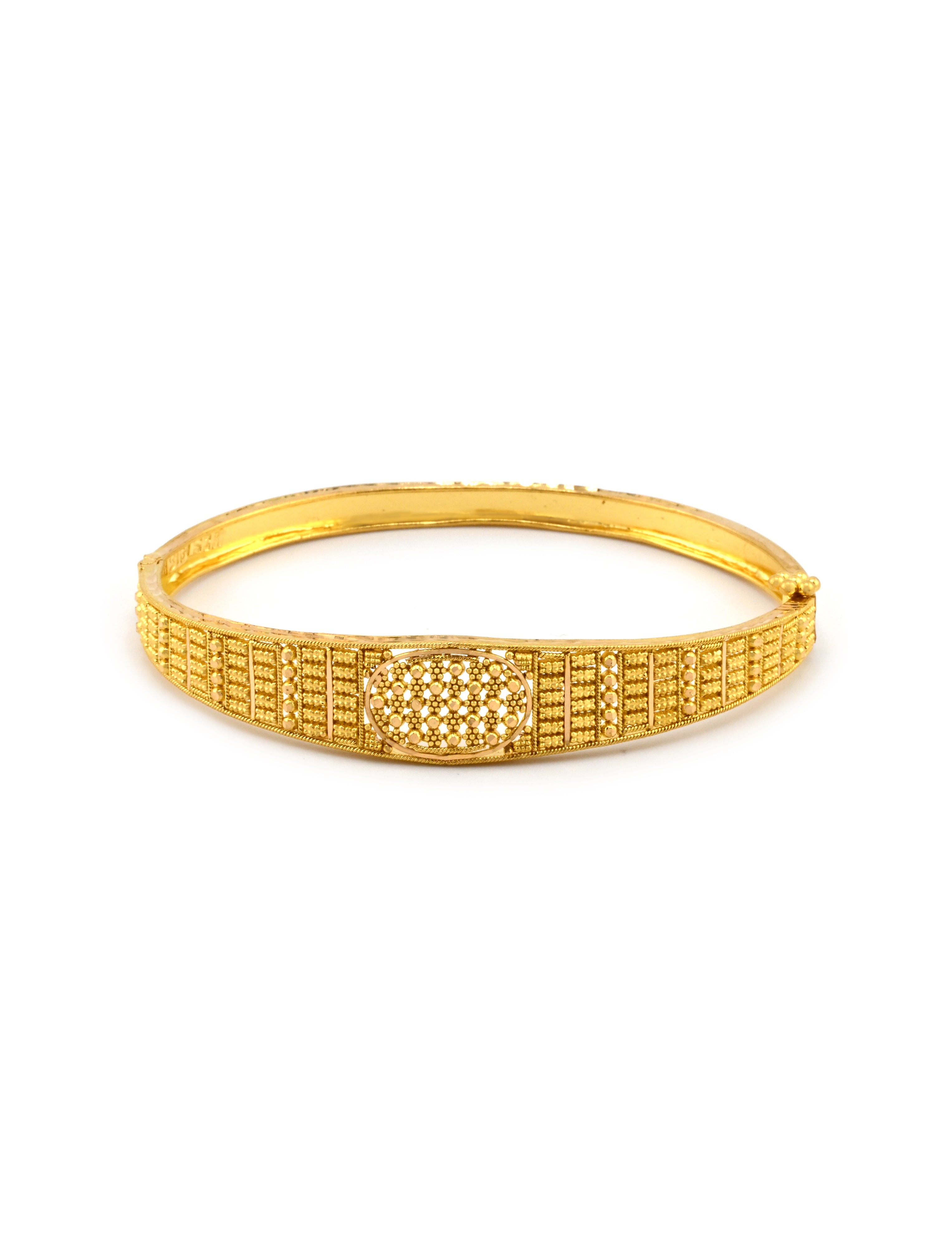 22ct Gold Filigree 1 Piece Screw Bangle