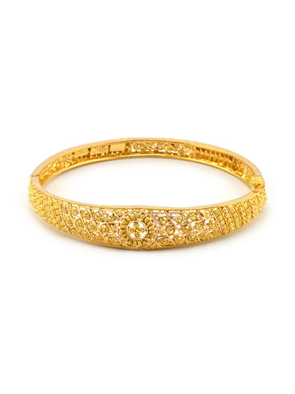 22ct Gold Filigree 1 Piece Screw Bangle