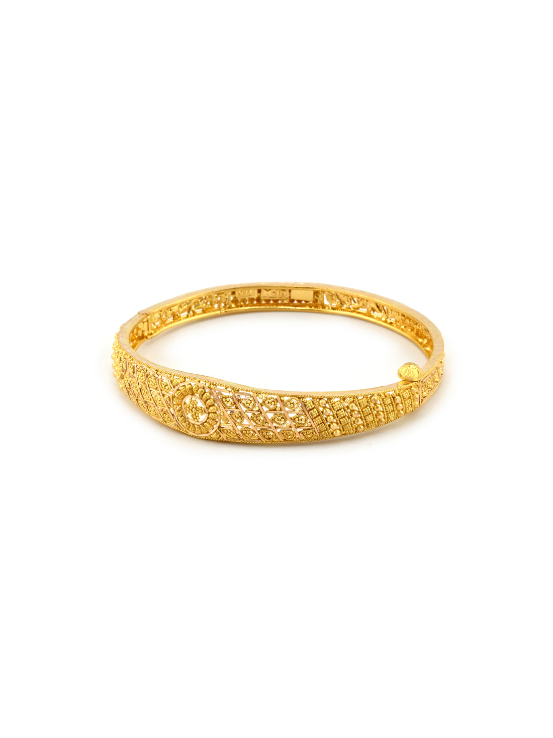 22ct Gold Filigree 1 Piece Screw Bangle