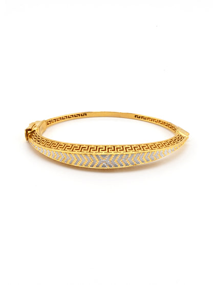 22ct Gold Designer Two Tone 1 Piece Bangle
