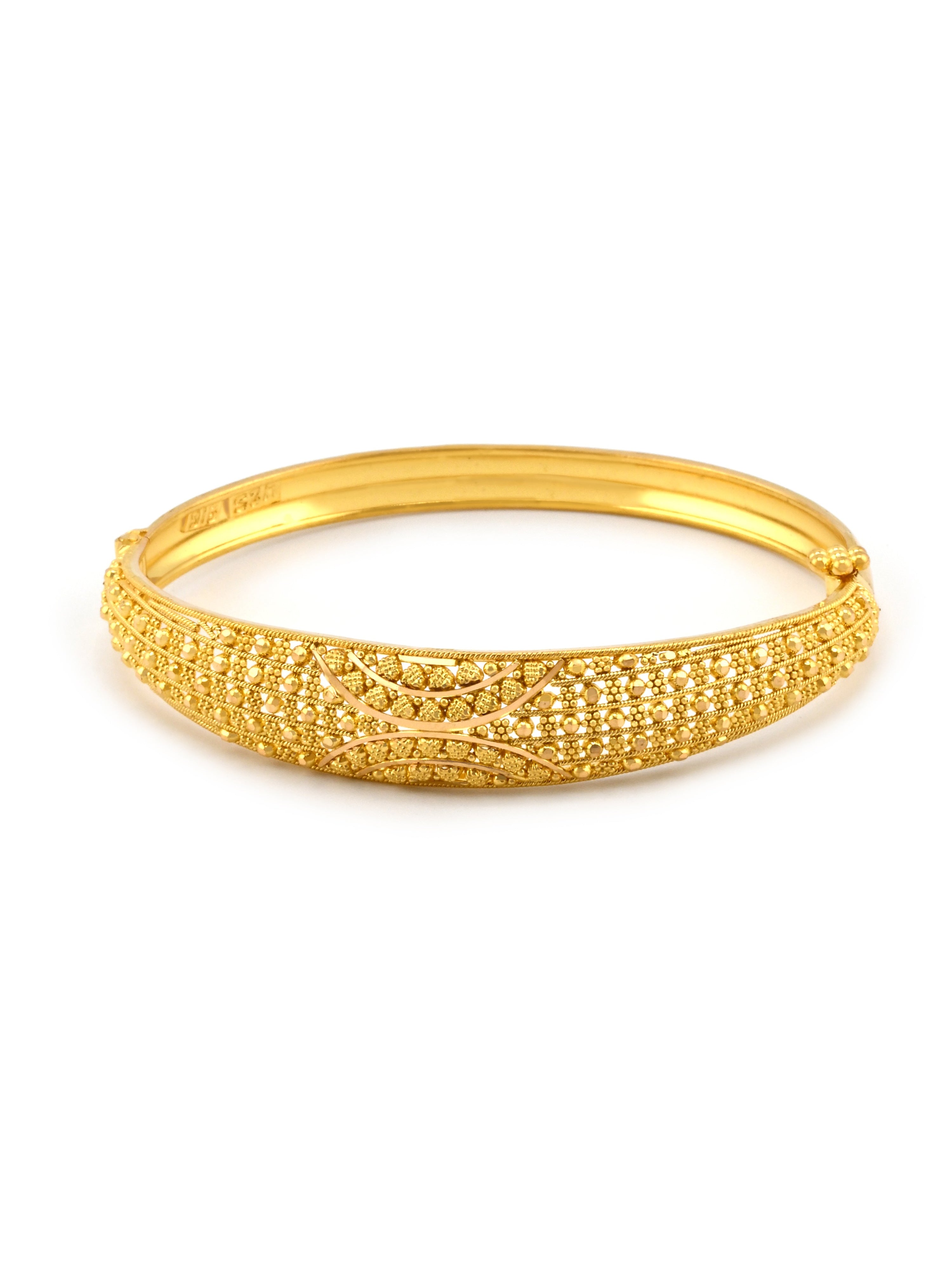 22ct Gold Filigree 1 Piece Screw Bangle