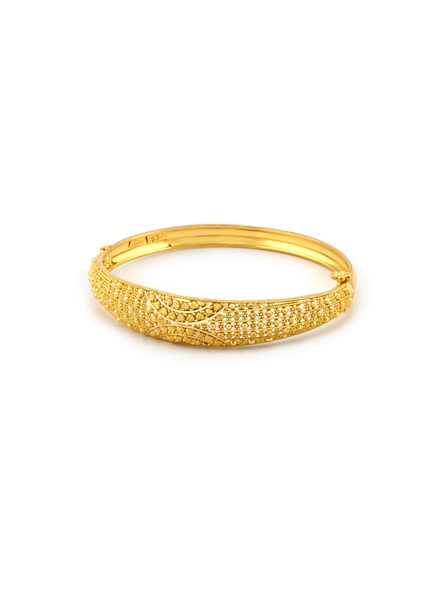 22ct Gold Filigree 1 Piece Screw Bangle