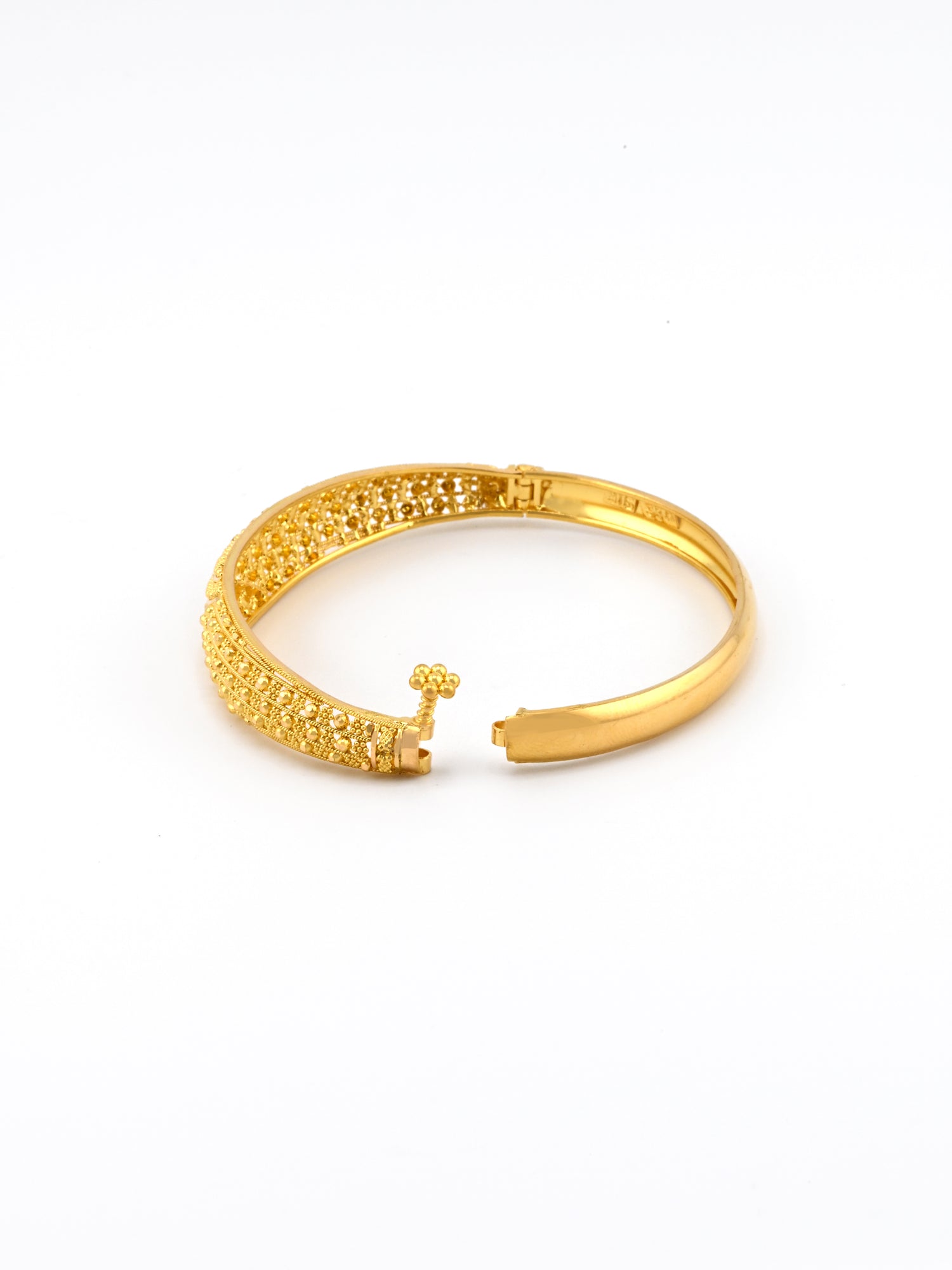 22ct Gold Filigree 1 Piece Screw Bangle