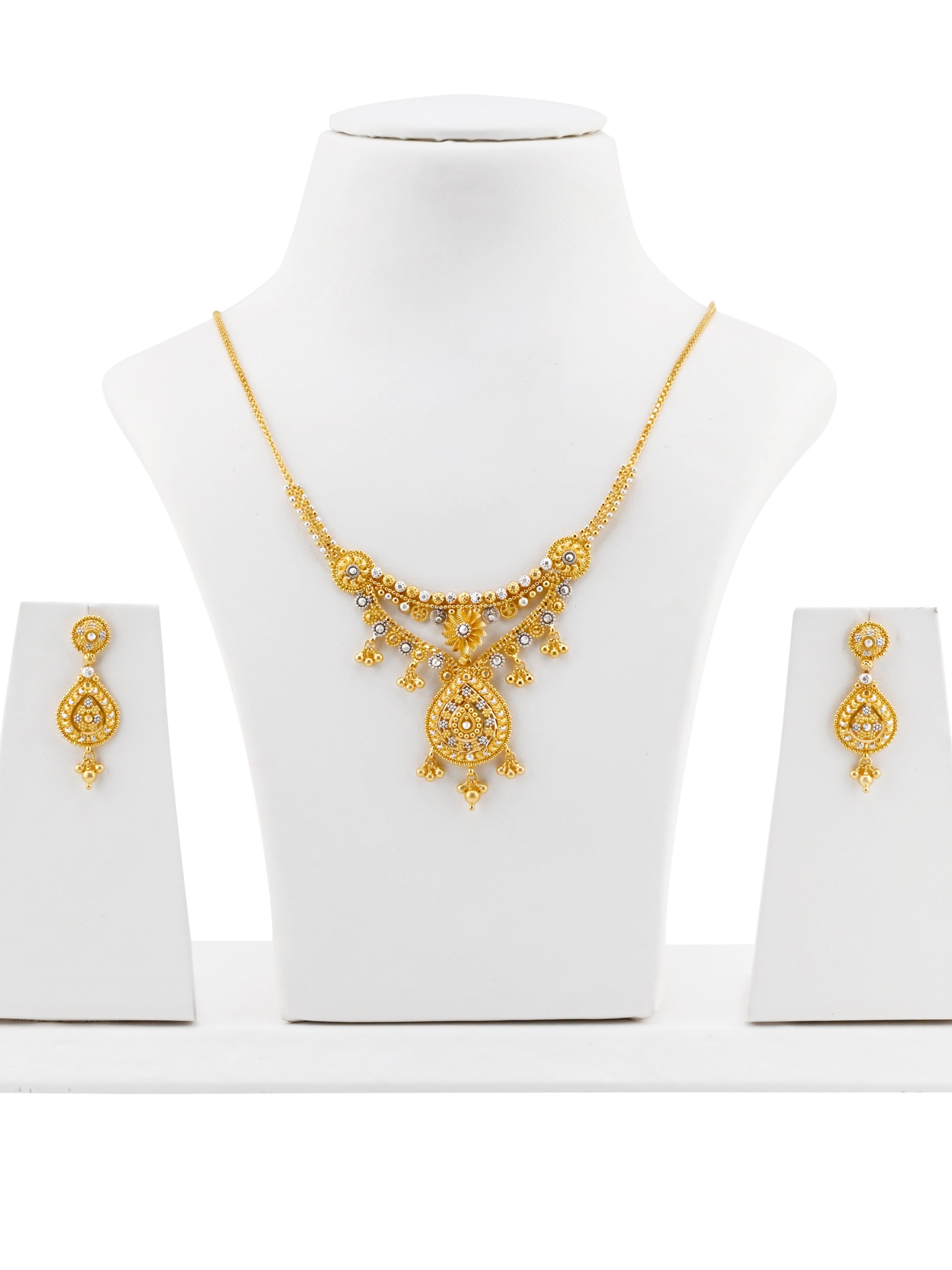 22ct Gold Two Tone Necklace Set