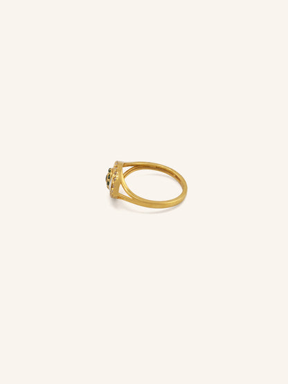 22ct Gold Green CZ  Ring