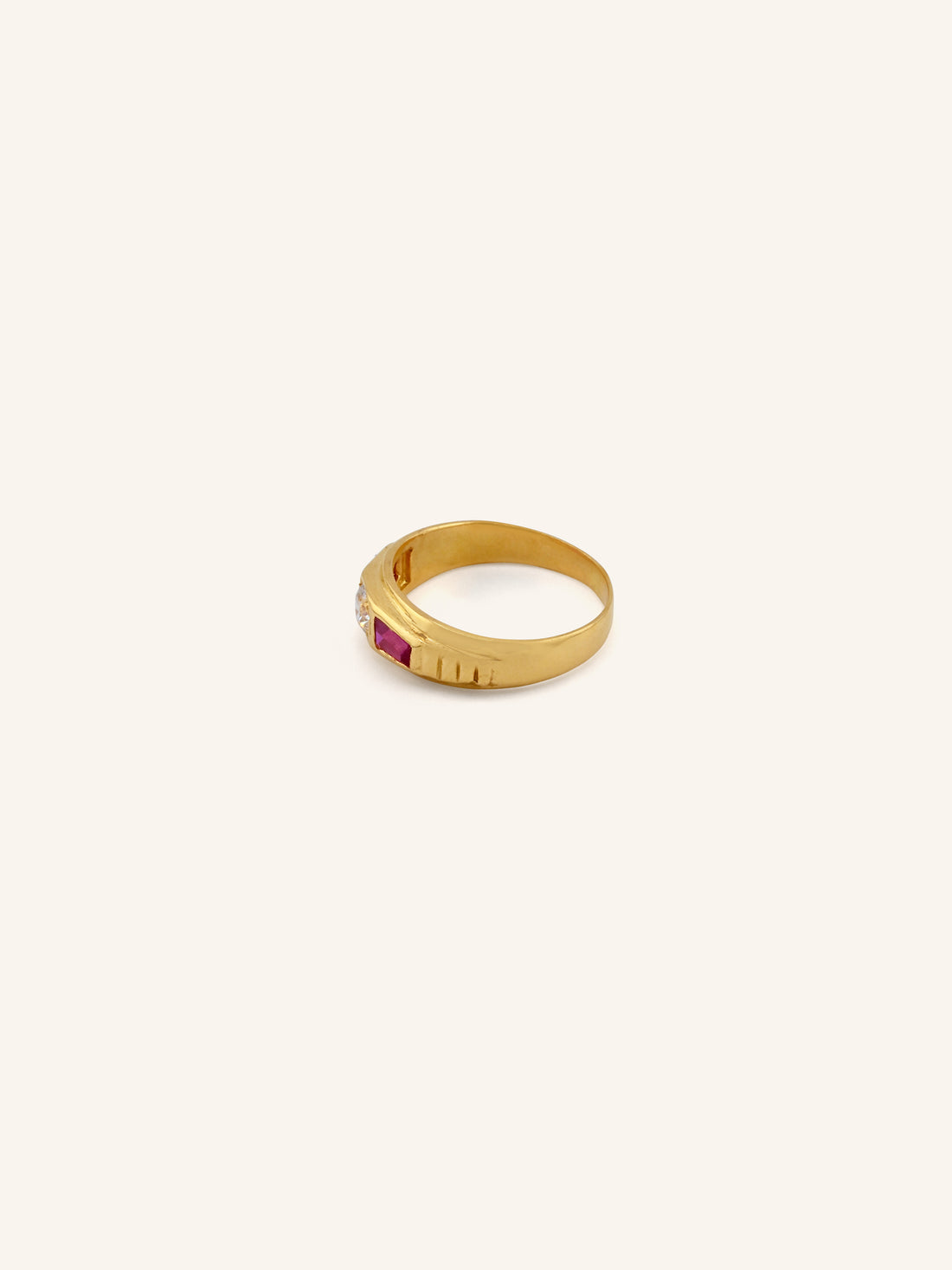 22ct Gold Pink CZ Ladies Ring