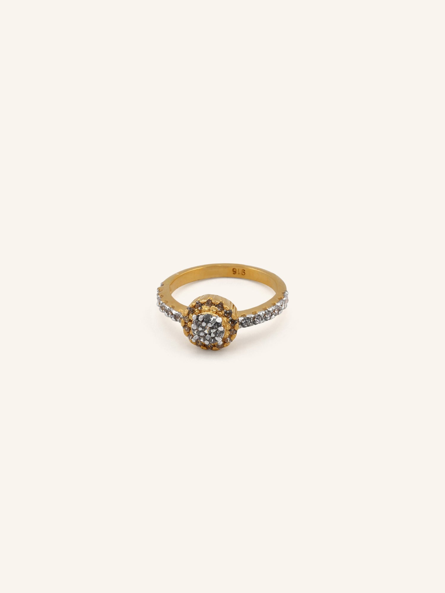 22ct Gold CZ Ladies Ring