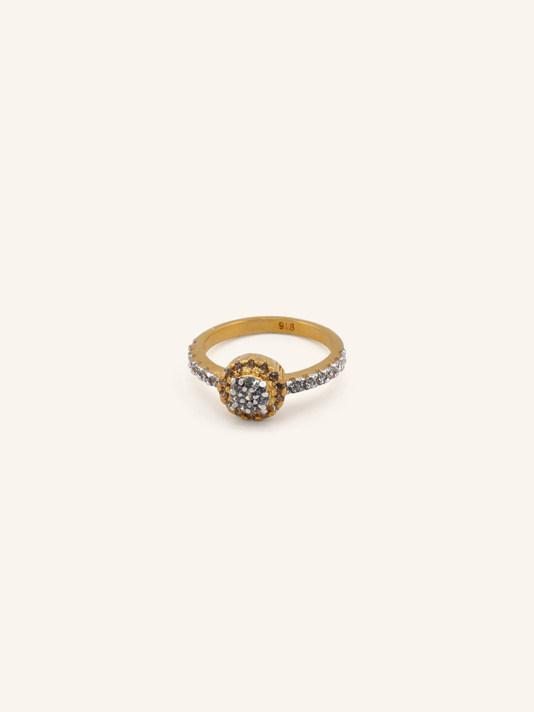 22ct Gold CZ Ladies Ring