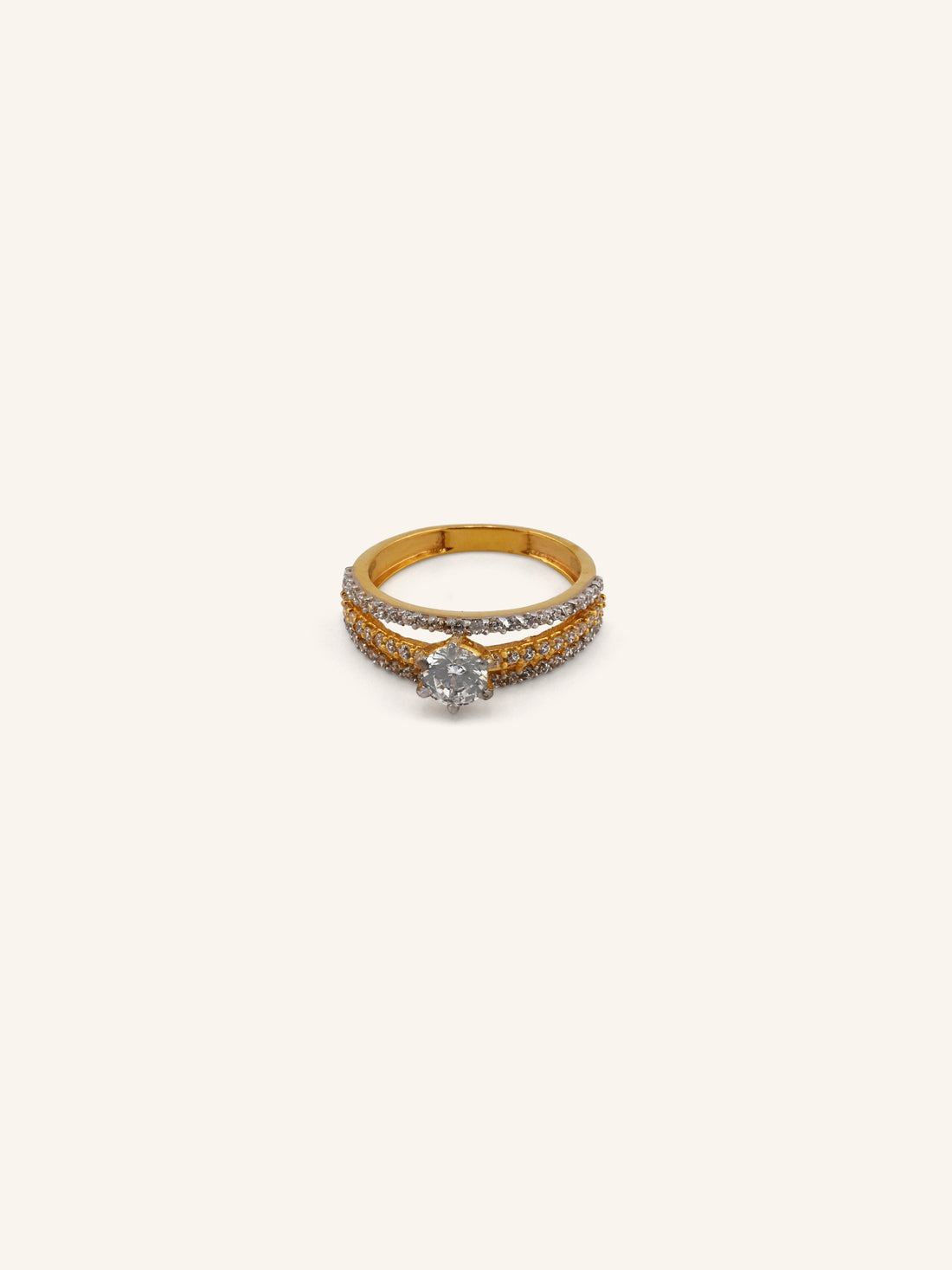 22ct Gold CZ Ladies Ring