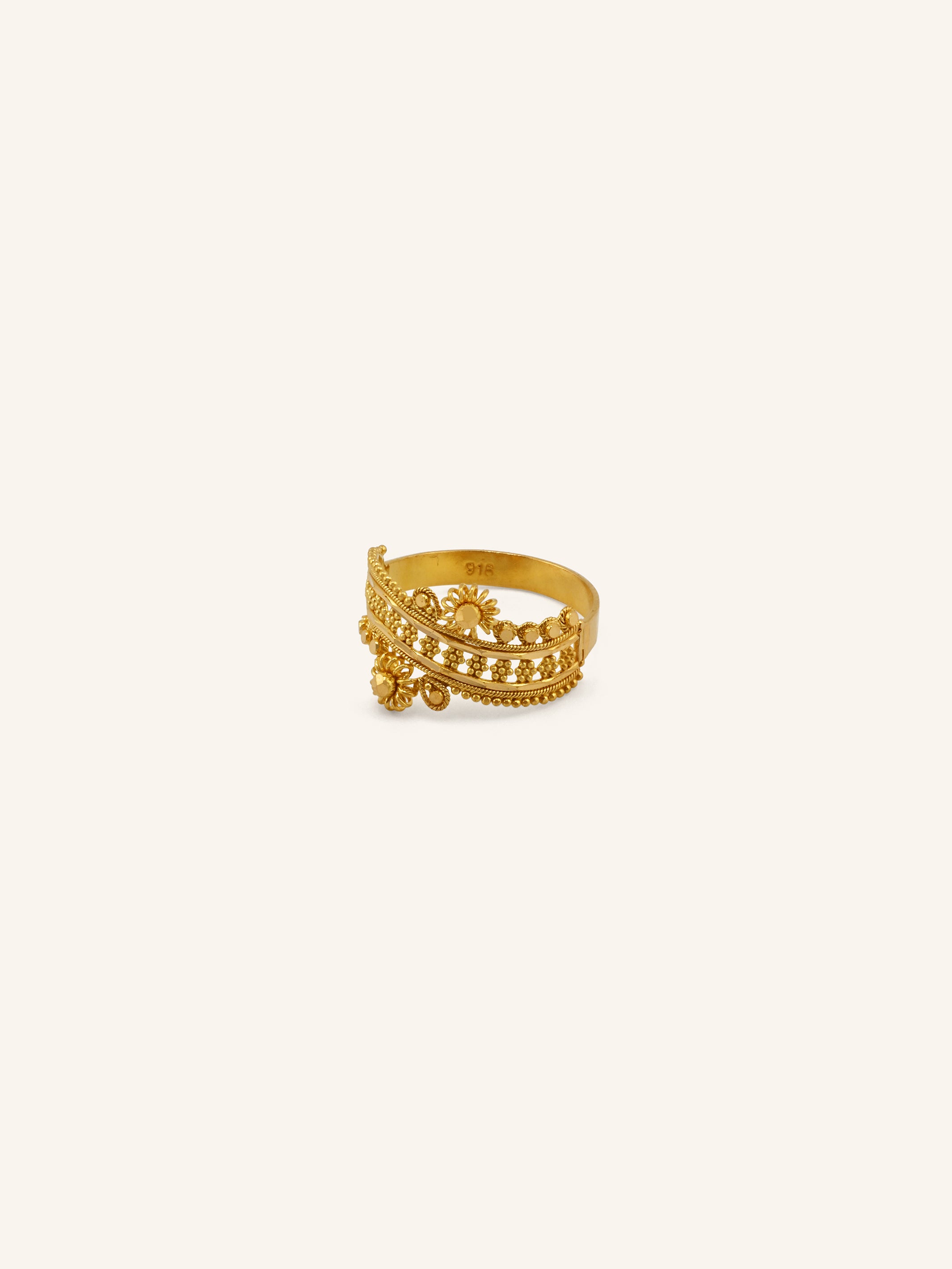 22ct Gold Filigree Ladies Ring