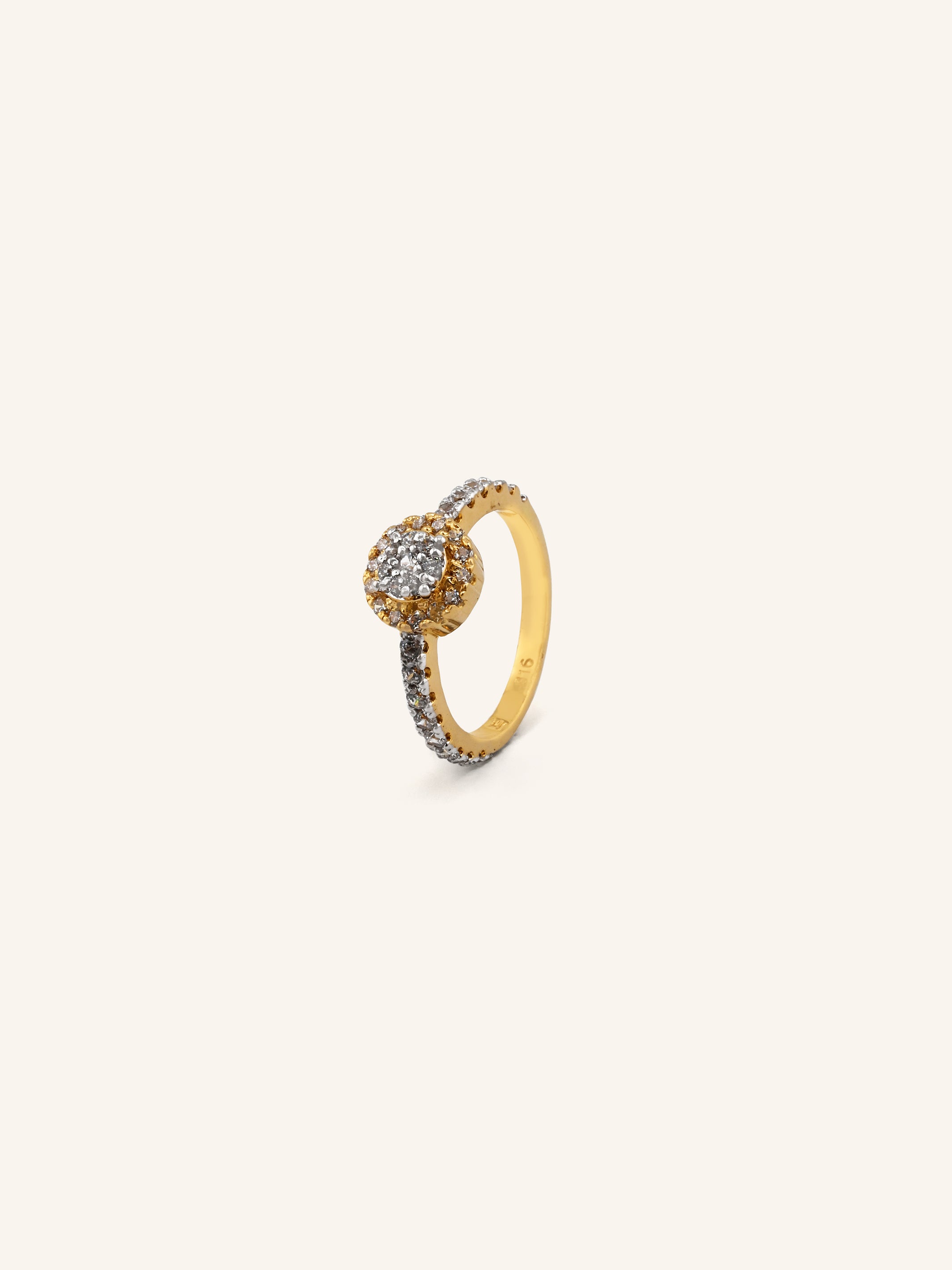 22ct Gold CZ Ladies Ring