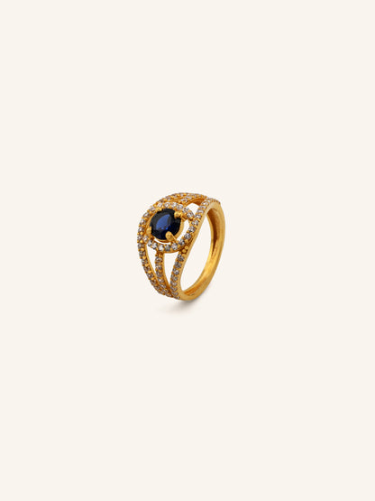 22ct Gold CZ Ladies Ring