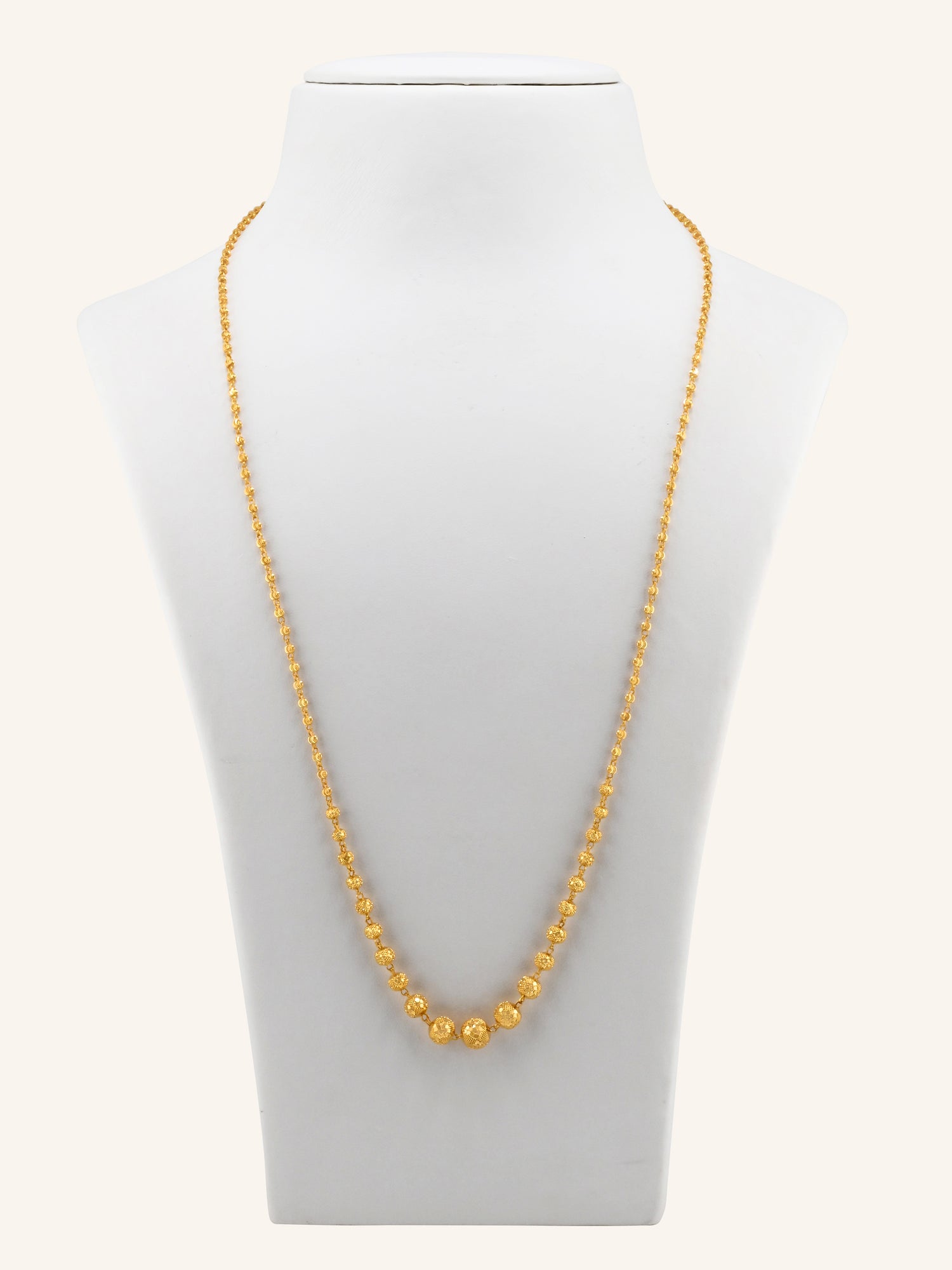 22ct Gold Graduating Ball Long Fancy Chain