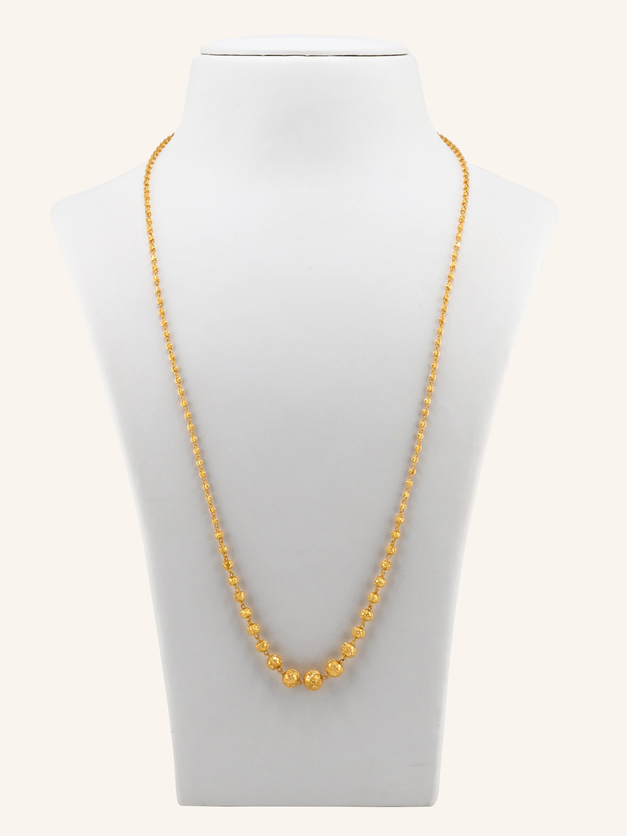 22ct Gold Graduating Ball Long Fancy Chain