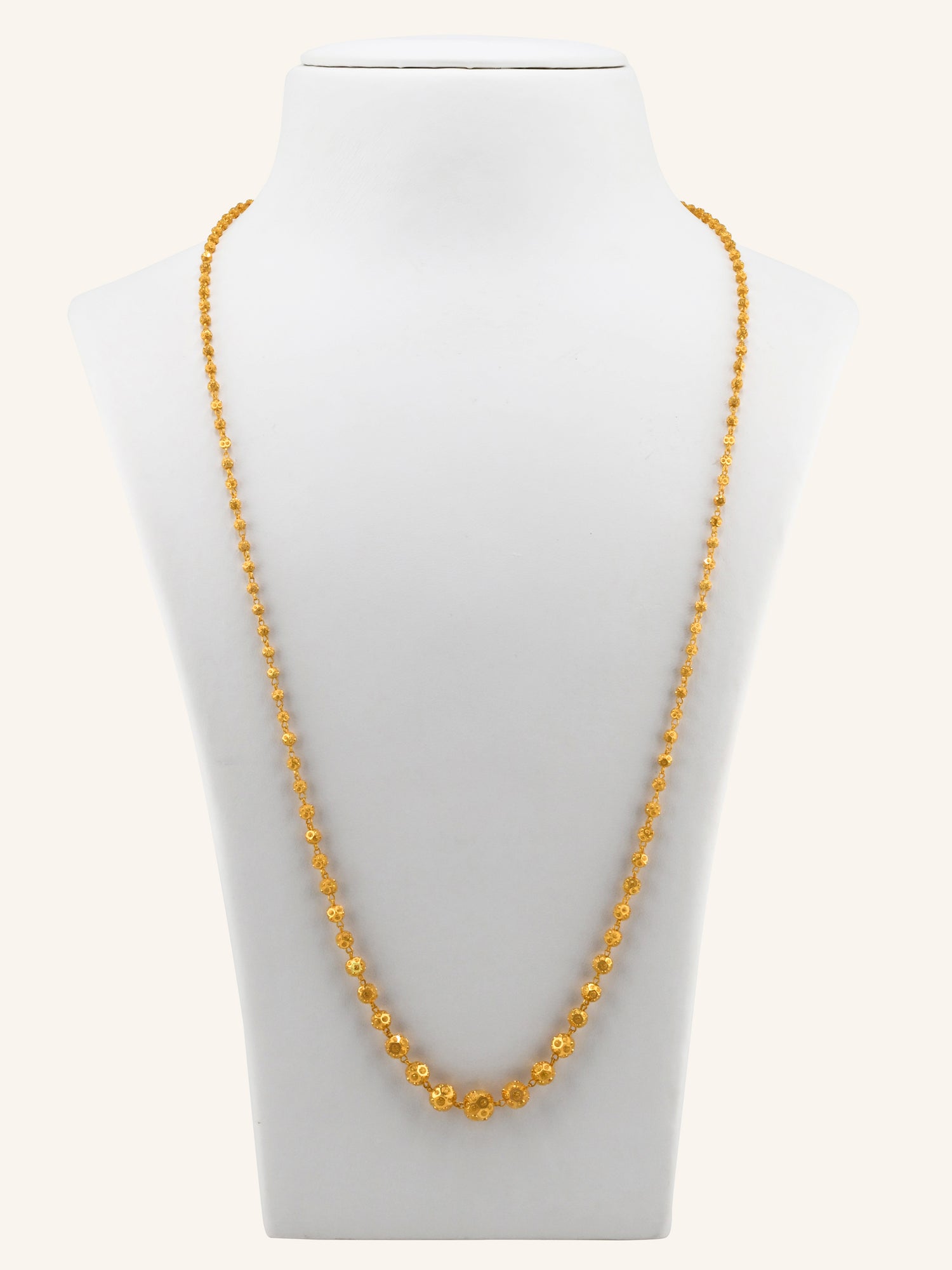 22ct Gold Graduating Ball Long Fancy Chain