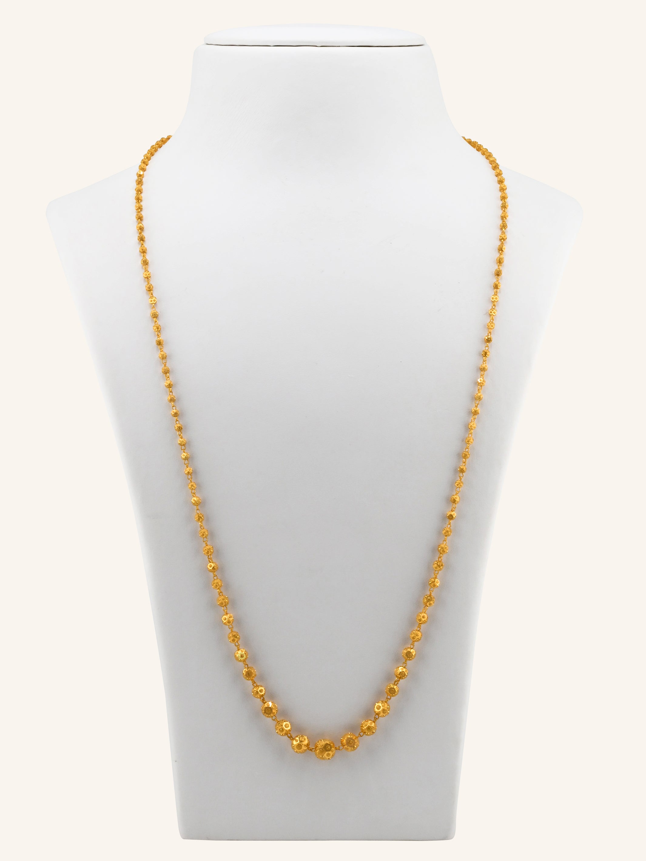 22ct Gold Graduating Ball Long Fancy Chain