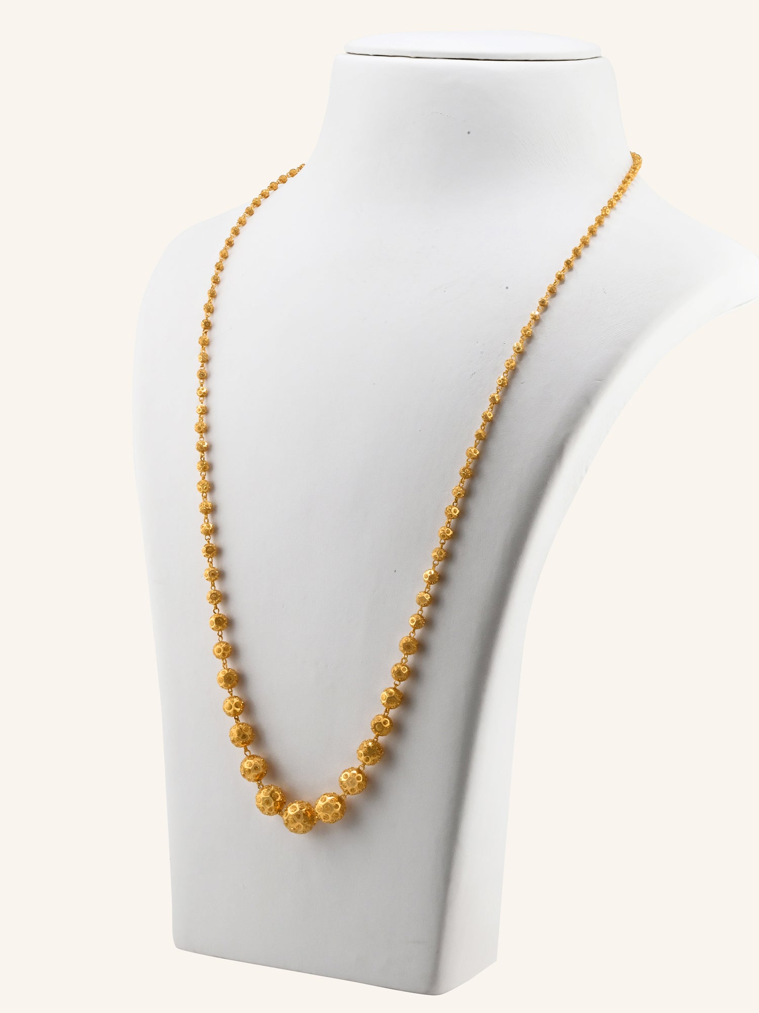 22ct Gold Graduating Ball Long Fancy Chain