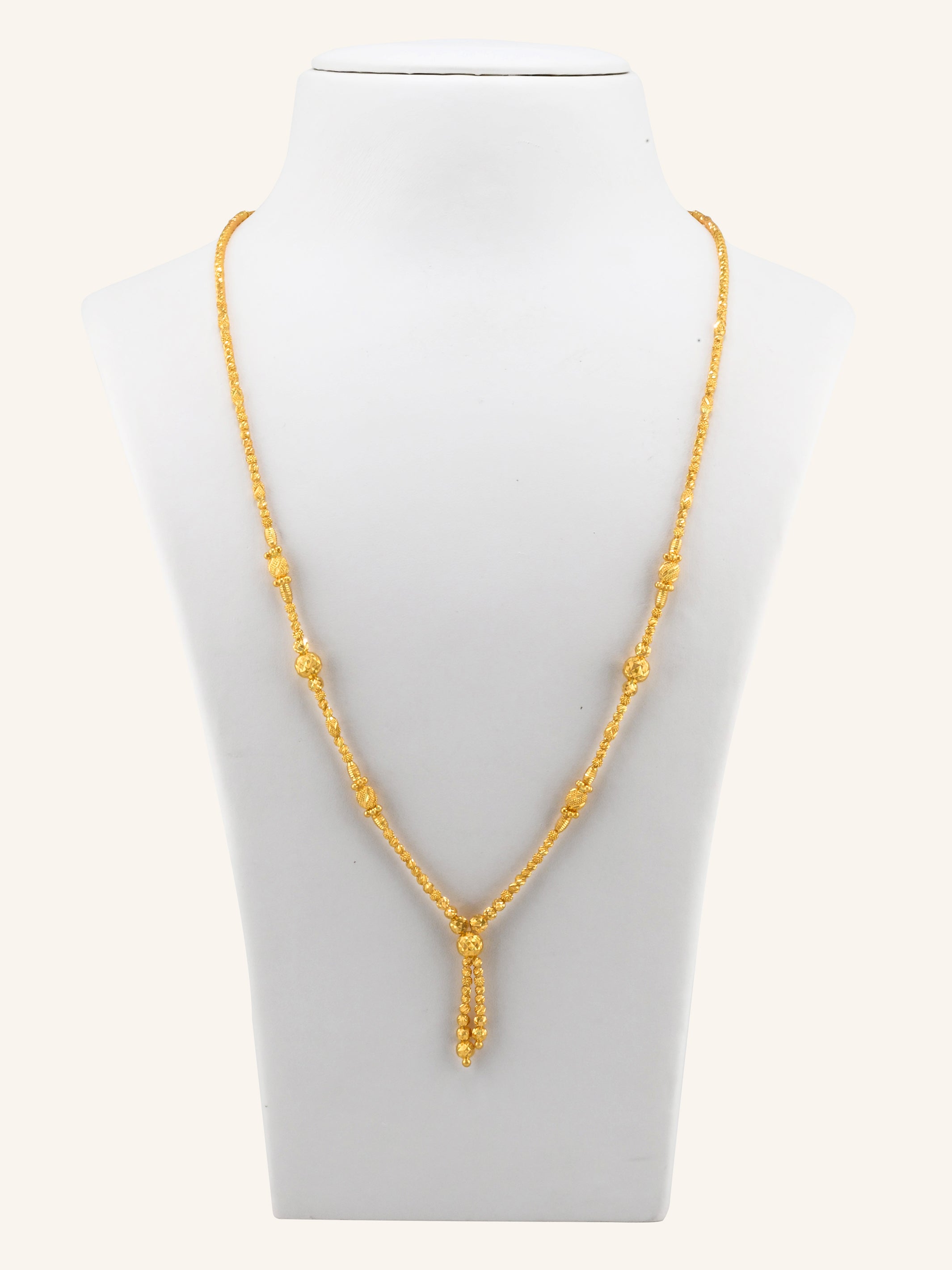 22ct Gold Ball Long Fancy Chain with Hanging
