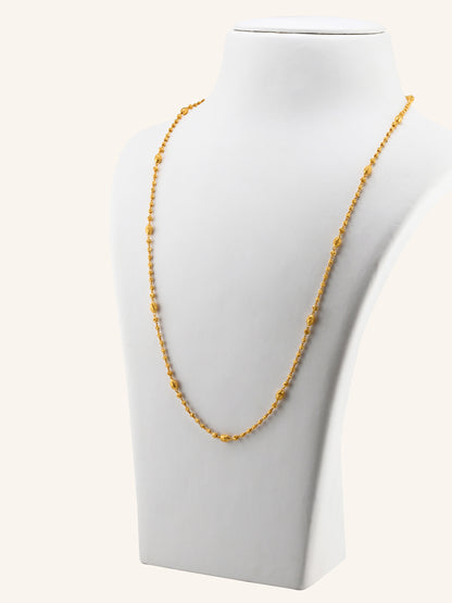 22ct Gold Ball Mala Long Fancy Chain