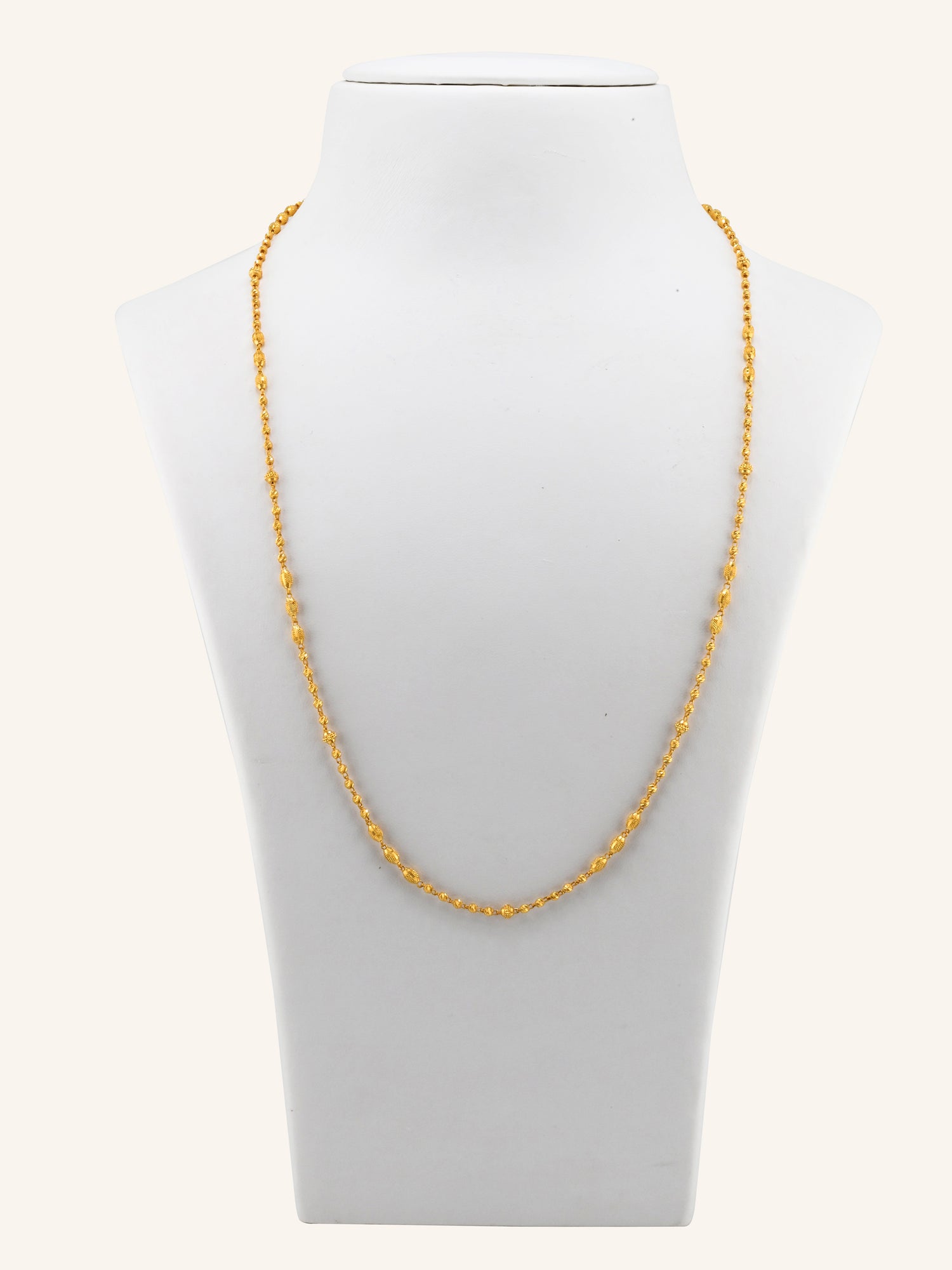 22ct Gold Ball Mala Long Fancy Chain