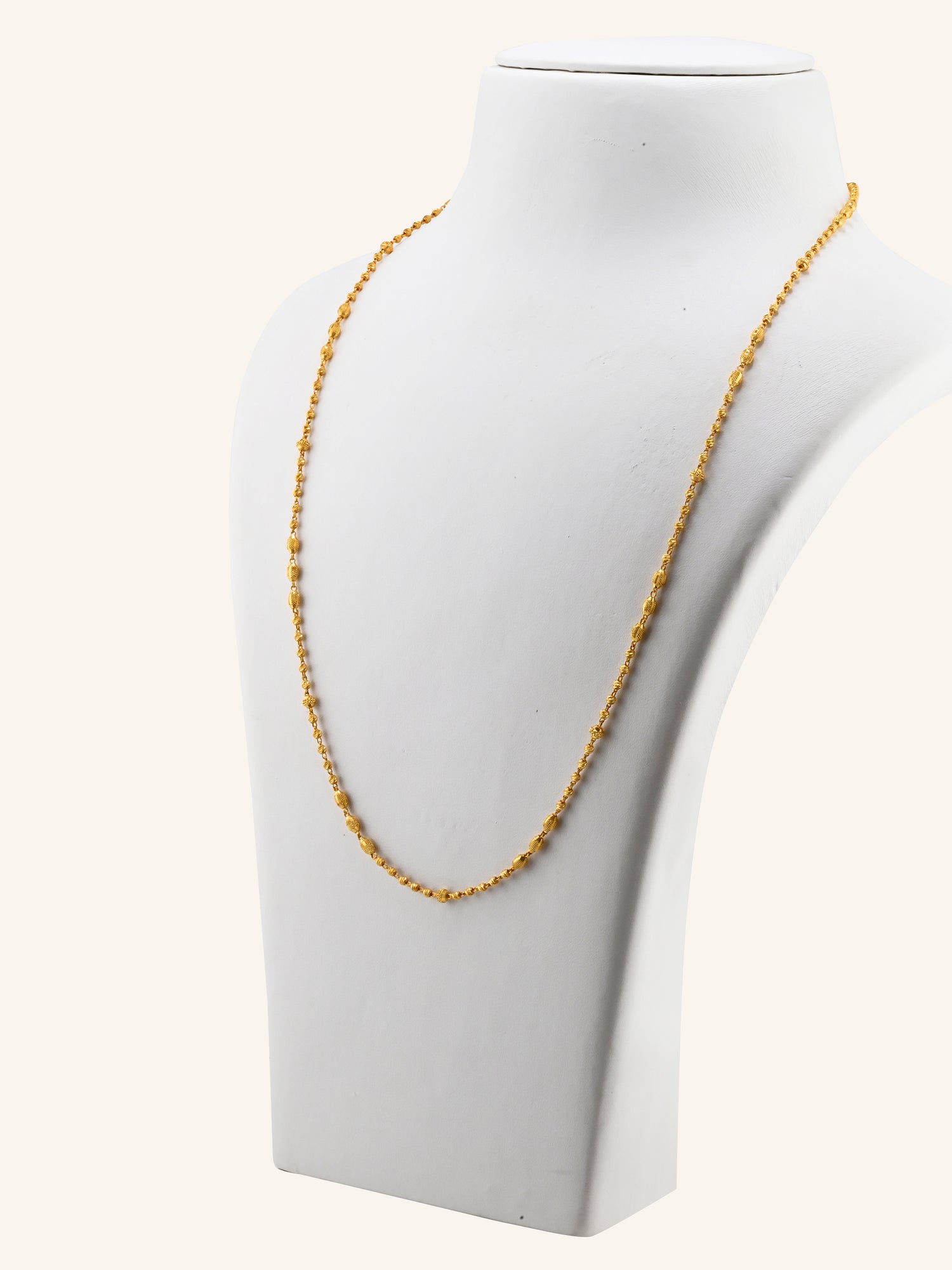22ct Gold Ball Mala Long Fancy Chain