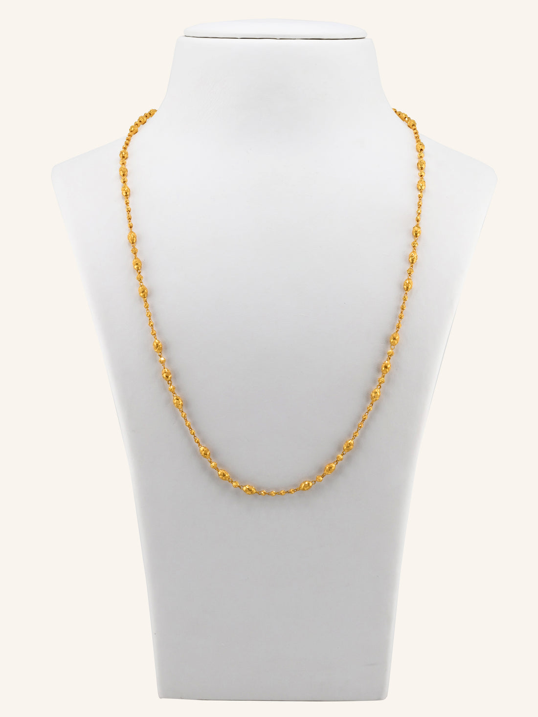 22ct Gold Ball Mala Long Fancy Chain