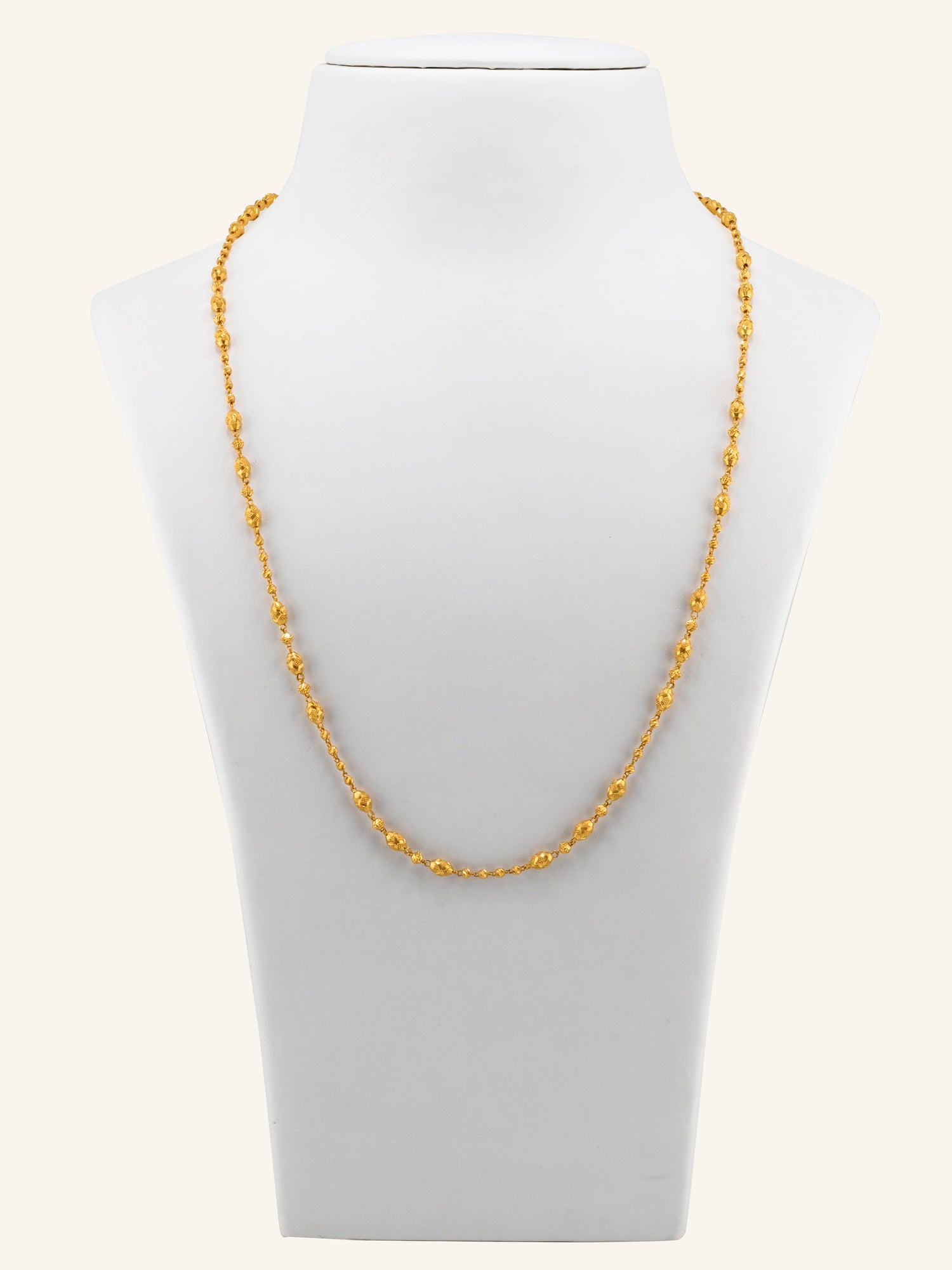 22ct Gold Ball Mala Long Fancy Chain