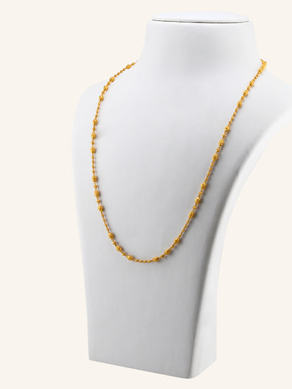 22ct Gold Ball Mala Long Fancy Chain
