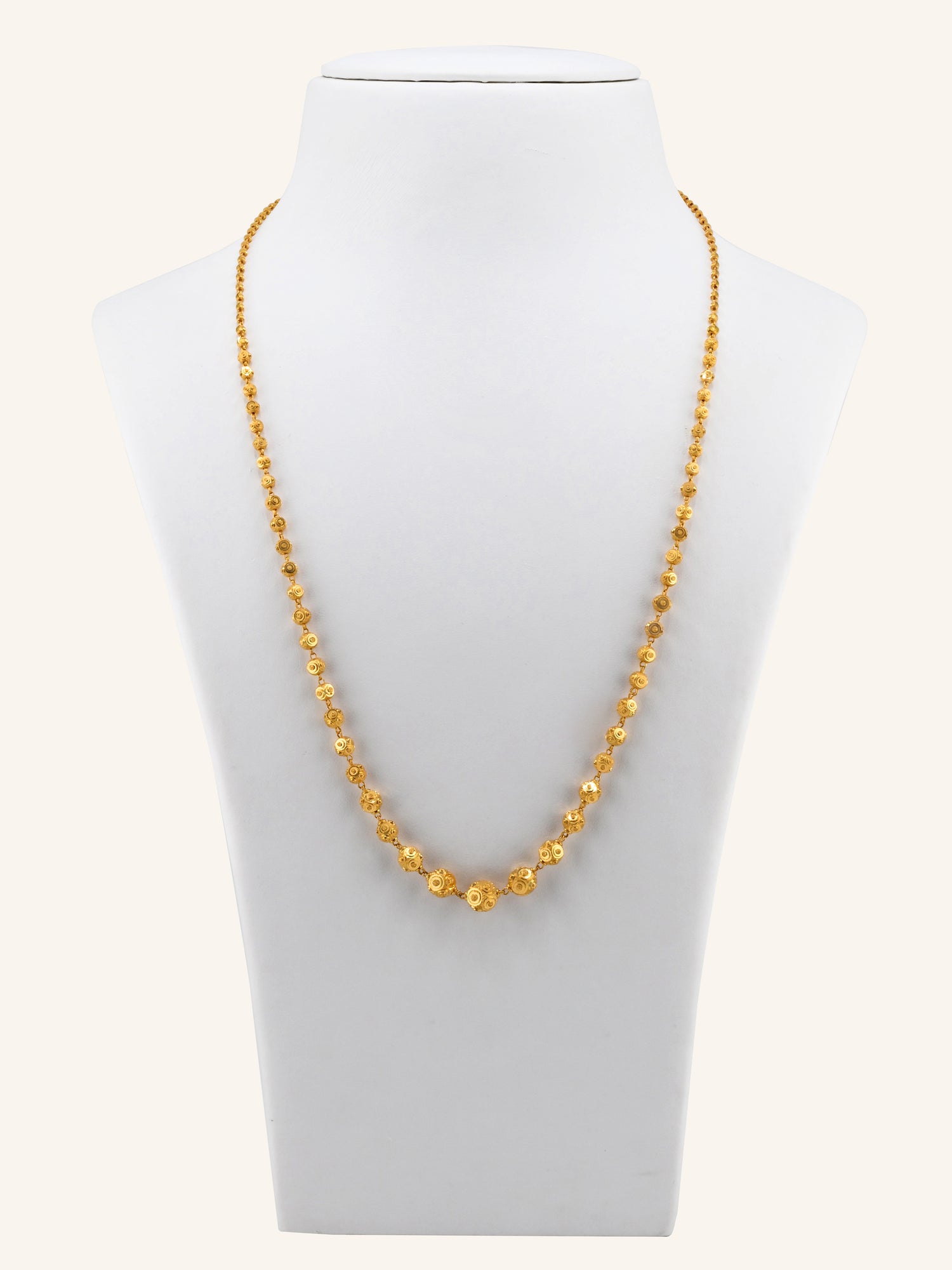 22ct Gold Graduating Ball Long Fancy Chain
