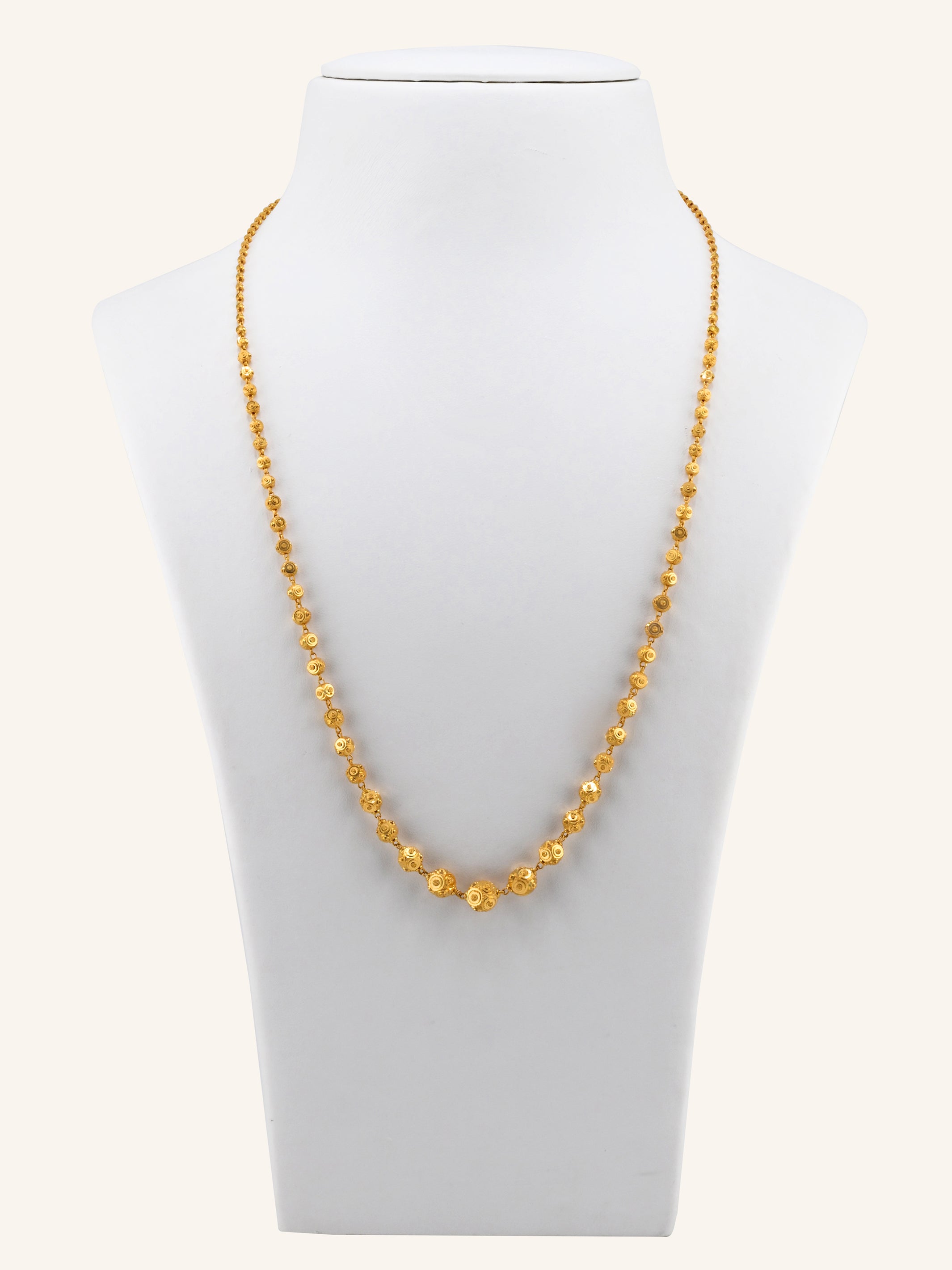 22ct Gold Graduating Ball Long Fancy Chain