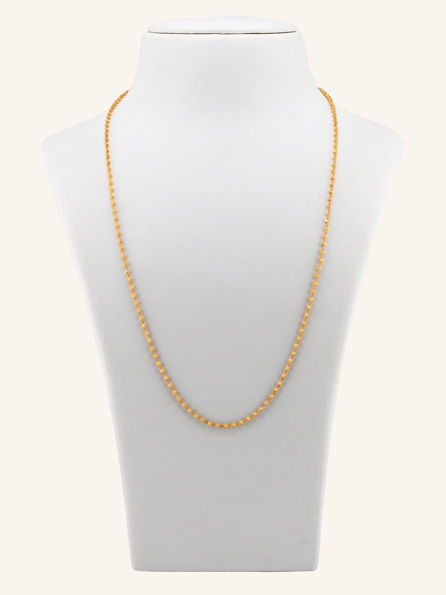 22ct Gold Ball Mala Long Fancy Chain