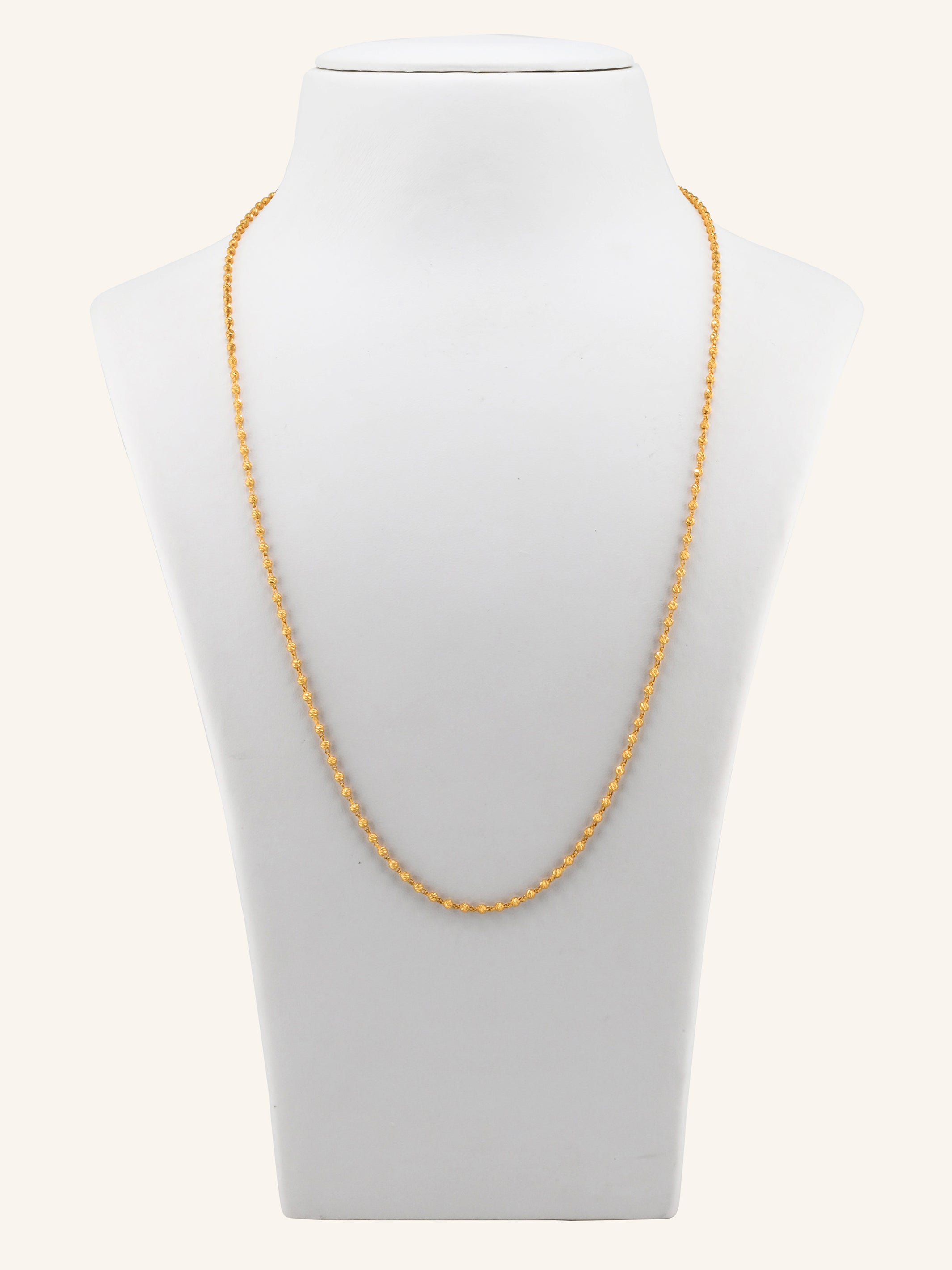22ct Gold Ball Mala Long Fancy Chain
