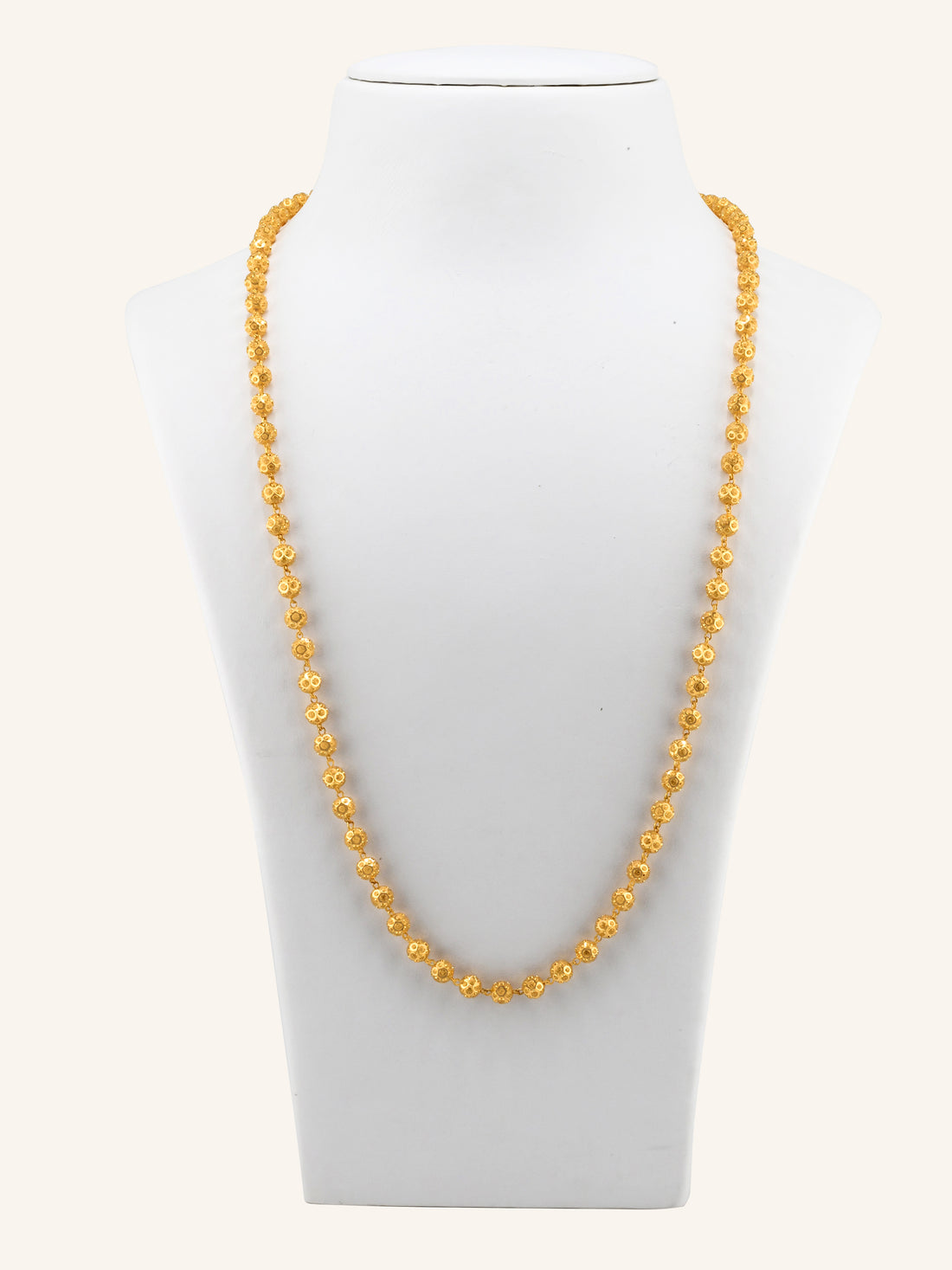 22ct Gold Ball Mala Long Fancy Chain