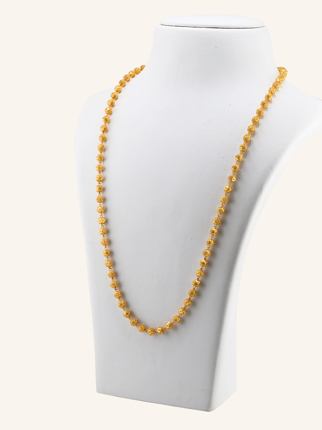 22ct Gold Ball Mala Long Fancy Chain