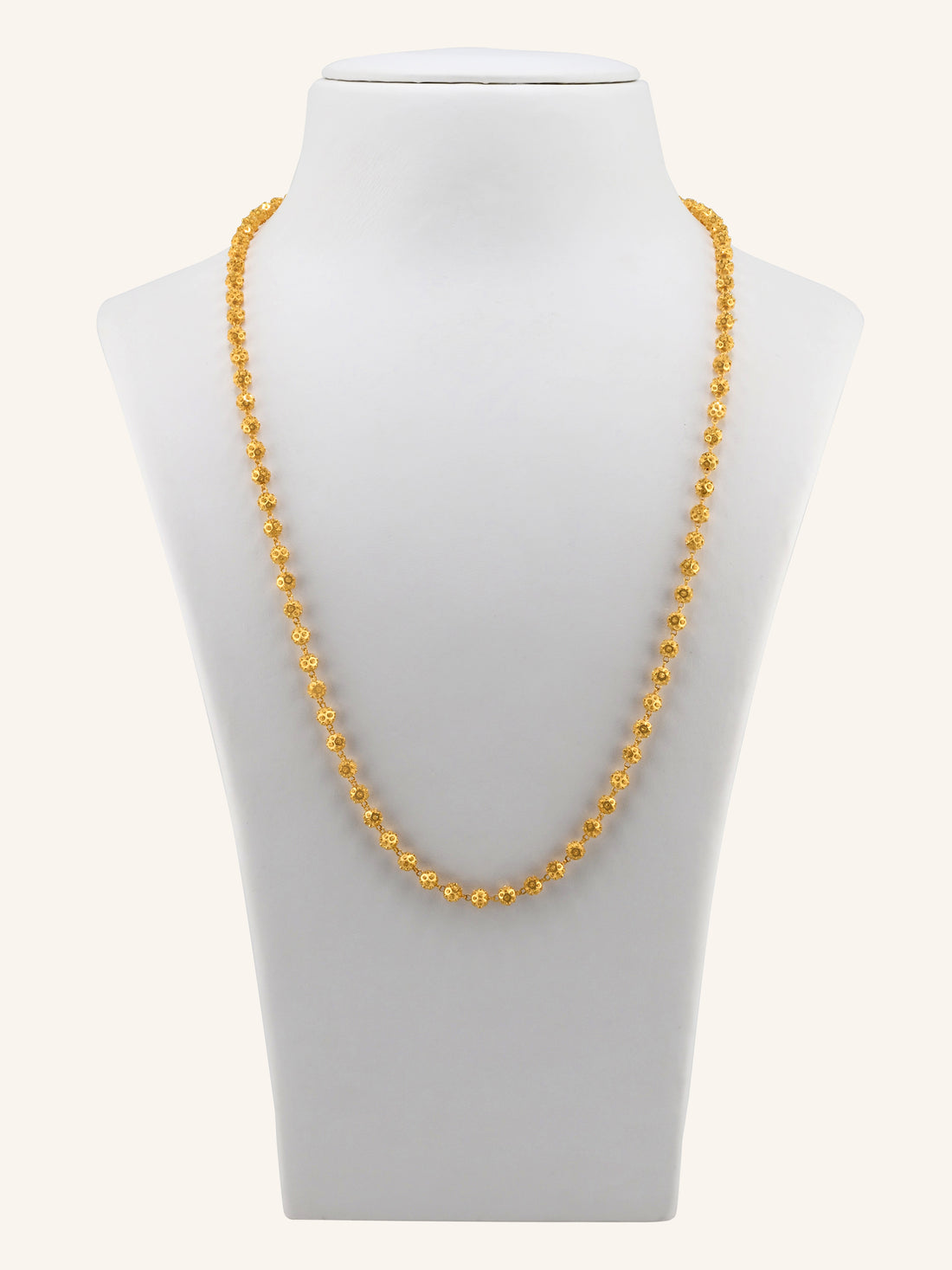 22ct Gold Ball Mala Long Fancy Chain
