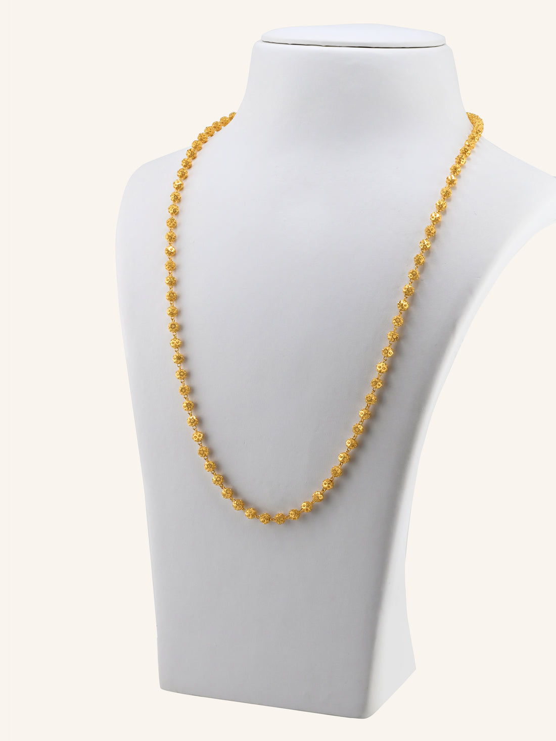 22ct Gold Ball Mala Long Fancy Chain