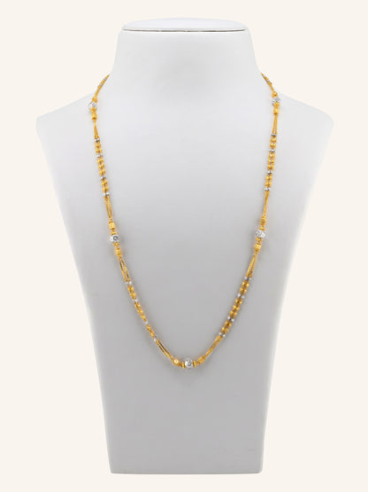 22ct Gold Two Tone Ball 2 Layer Long Chain